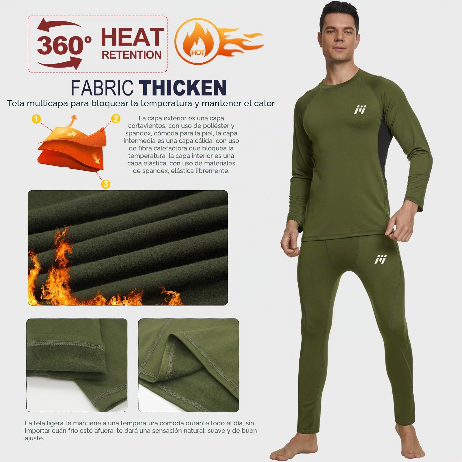 MEETWEE Calzoncillos térmicos para Hombre, Ropa Interior térmica Larga, Pantalones de Invierno, Leggings, Ropa Interior Funcional, Ropa Interior de esquí