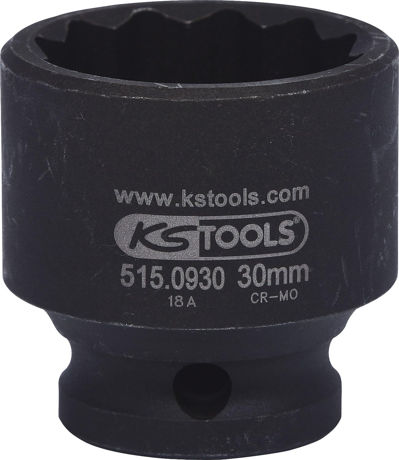 KS Tools 515.0930 Bussola poligonale 1/2" per avvitatori ad impulsi, corta, 30 mm