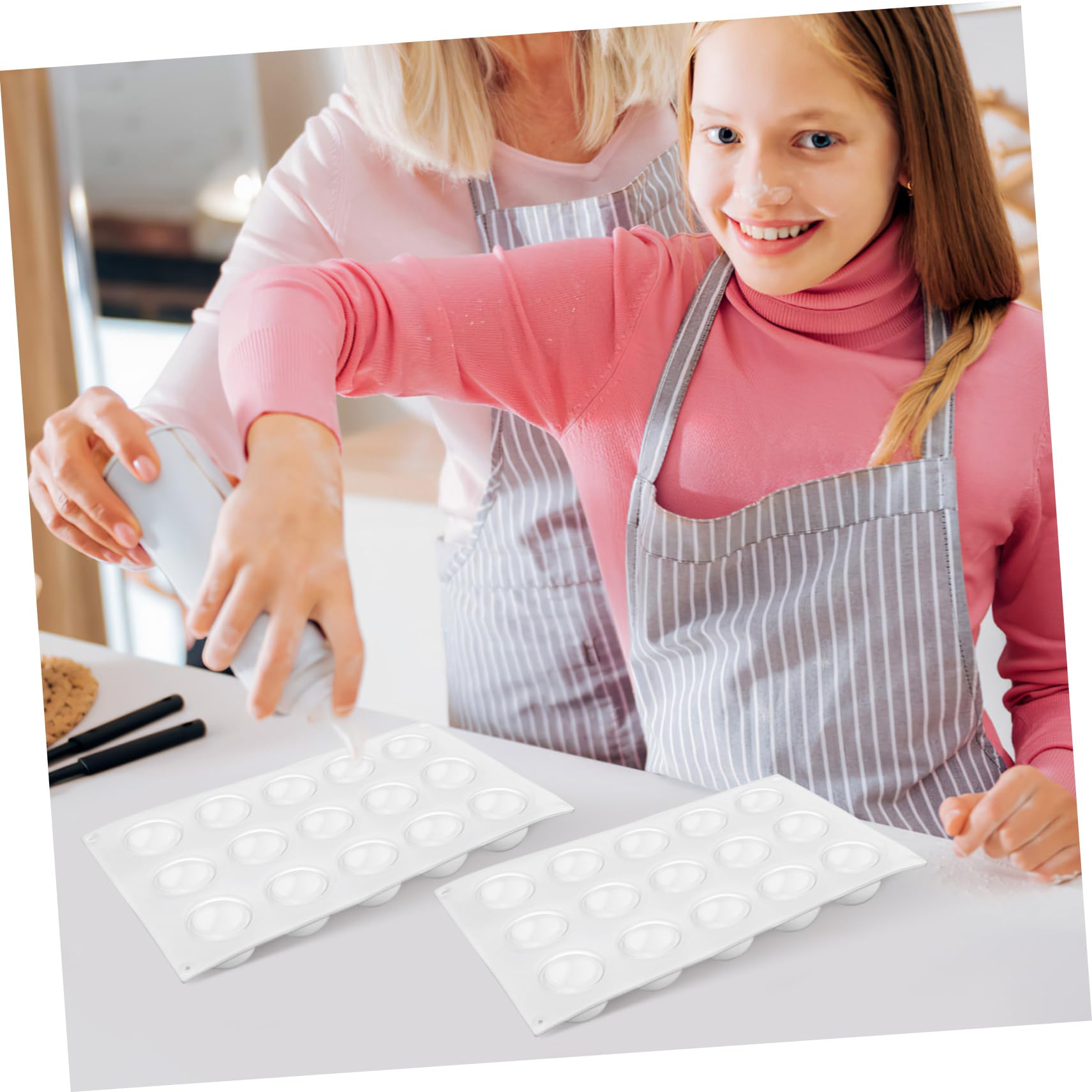 2pezzi Stampo Per Mousse Silicone Forma Sferica Per Dolci Per Torte e Cioccolatini Facile Da Sformare e Sicuro Per Feste e Eventi