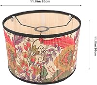 Vista 2 de Uonlytech Pantalla tejida de bambú de 11.81 pulgadas, pantalla de lámpara de mesa impresa para dormitorio, comedor, decoración rústica del hogar