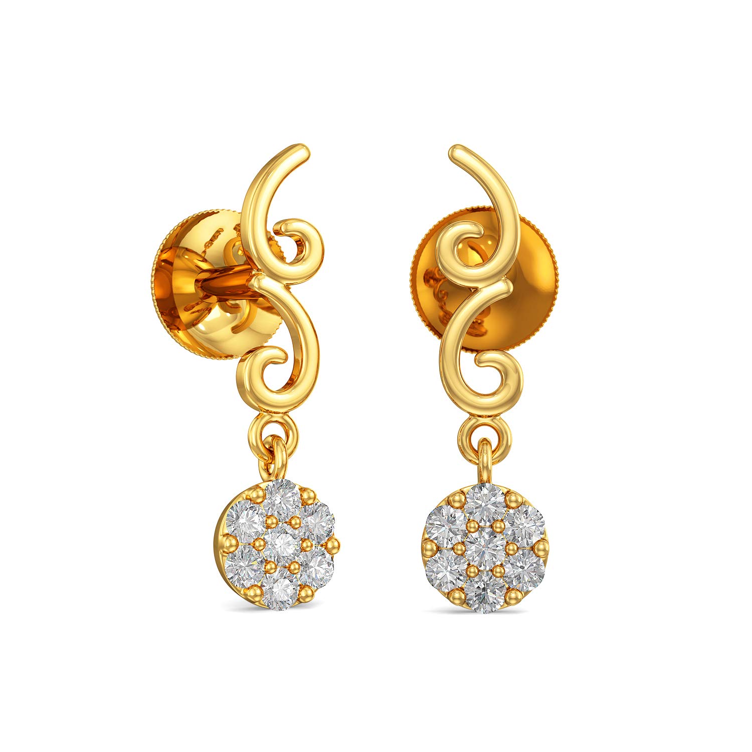 Impress Collection 22k Yellow Gold Stud Earrings for Women