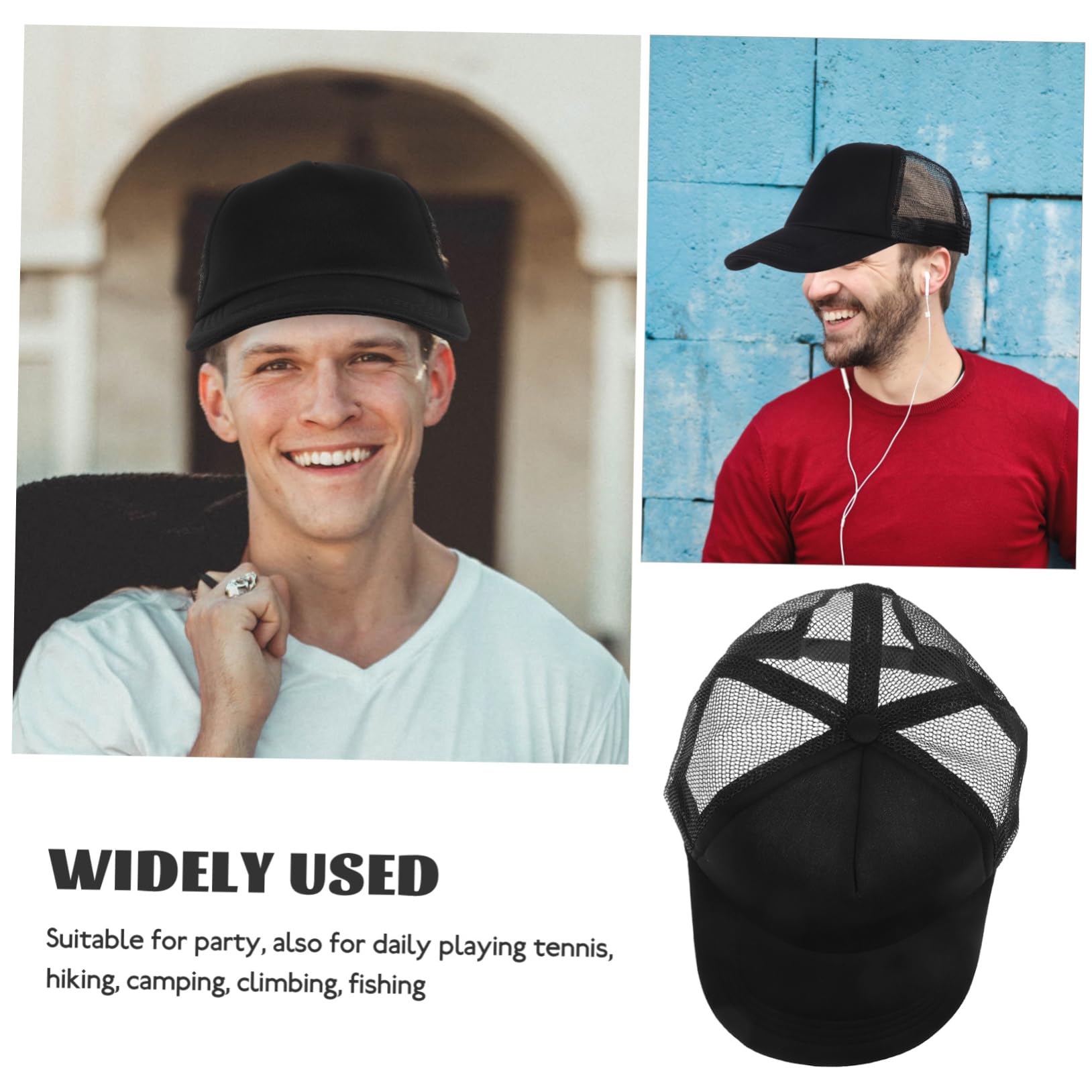 Cappello di Sublimazione Cappello da Baseball Fai da Te Cappelli di Sublimazione Cappellini da Baseball Fai da Te Berretti da Baseball Vuoti Cappelli Fai da Te PVC Black