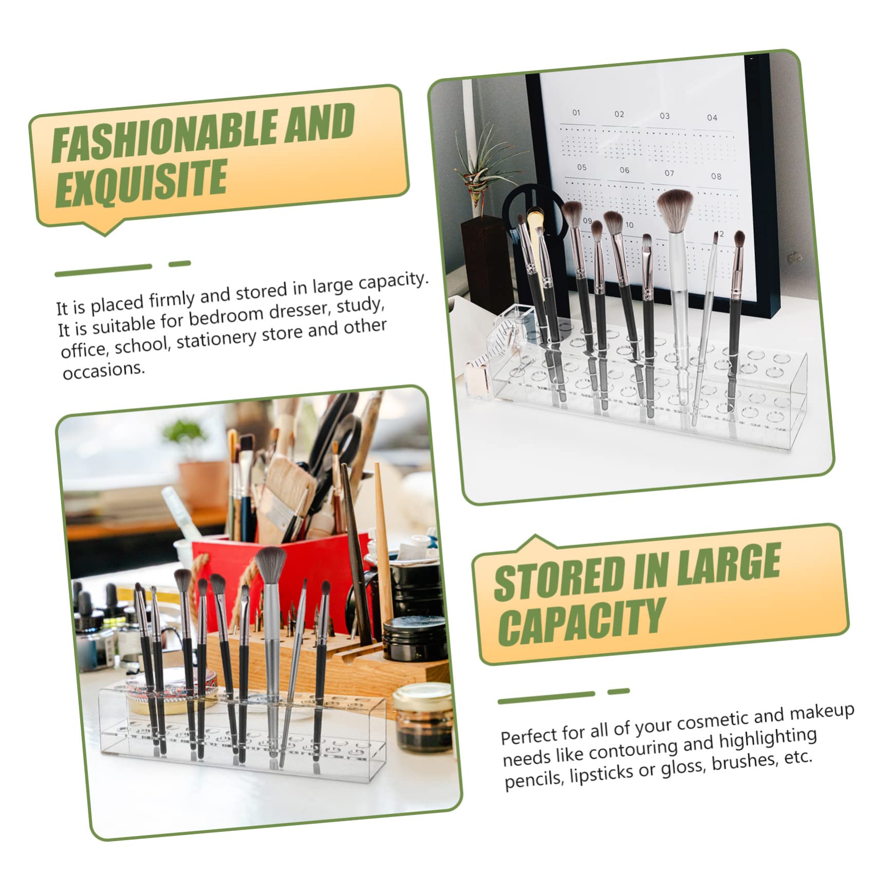 Tofficu 2pezzi Portapenne Acrilico Per e Cancelleria Organizer Per Stabile e Resistente Per Scrivania e Make-up