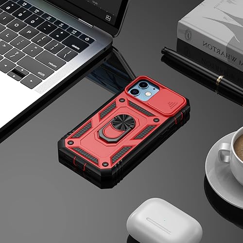 Vista 53 de Korecase Funda de protección para iPhone 12 y 12 Pro Ring Case con cubierta para lente de cámara, grado militar, resistente, de doble capa, cuerpo