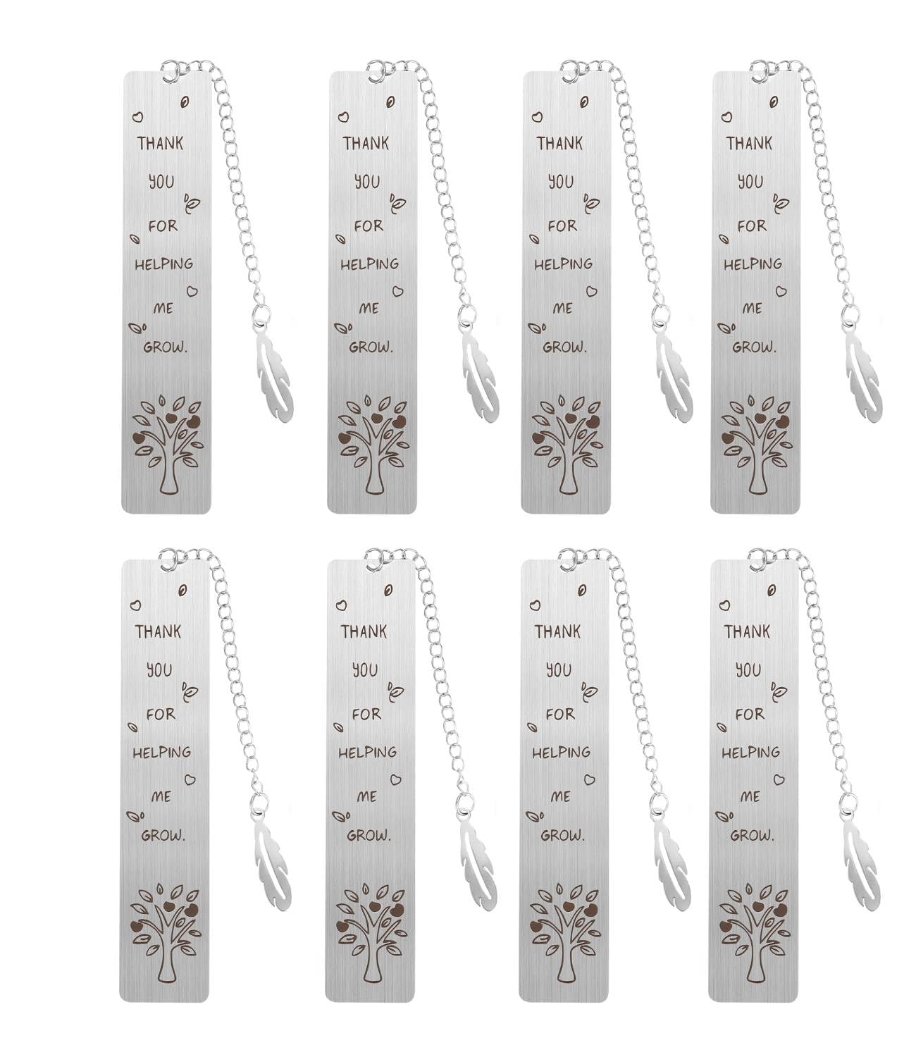 Bixury 8 segnalibri in metallo personalizzati ispiratori, 12,6 × 10 × 0,1 cm
