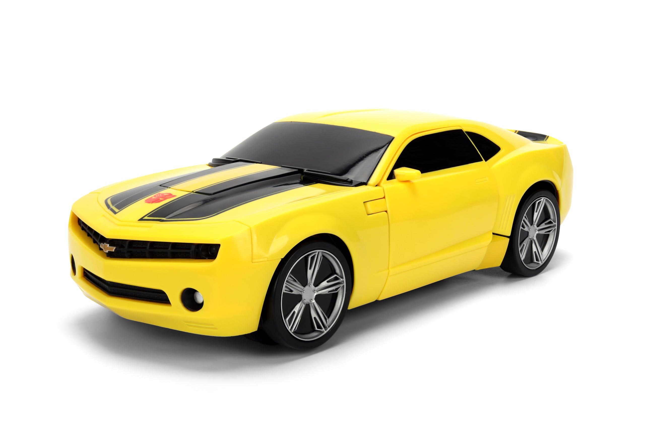JADA, Radio Control Transformers Bumblebee convertible 28 cm, coche radiocontrol 2 canales 2,4 GHz, luz y sonido, se mueve en todas direcciones, se transforma de coche a robot, +6 años (9336112314R00)