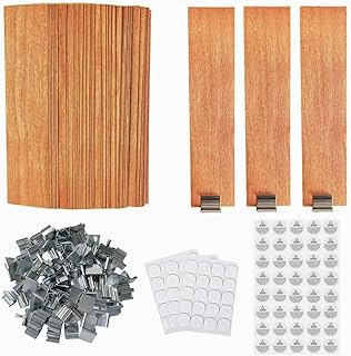 Extra Wide Wooden Wicks 3cm Wide Candle Wicks 5.1 X 1.2 Inch Natural Candle Wood Wicks with Stand Candle Cores for DIY Candle Making Craft（50pcs ）(Use Two Wicks)