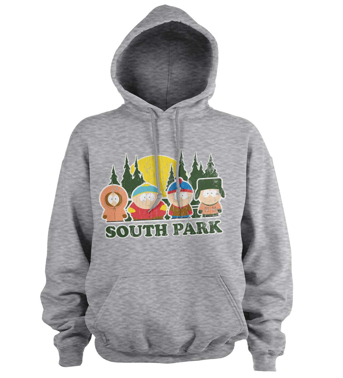 South Park Officially Licensed Distressed Hoodie (Heather Grey), M