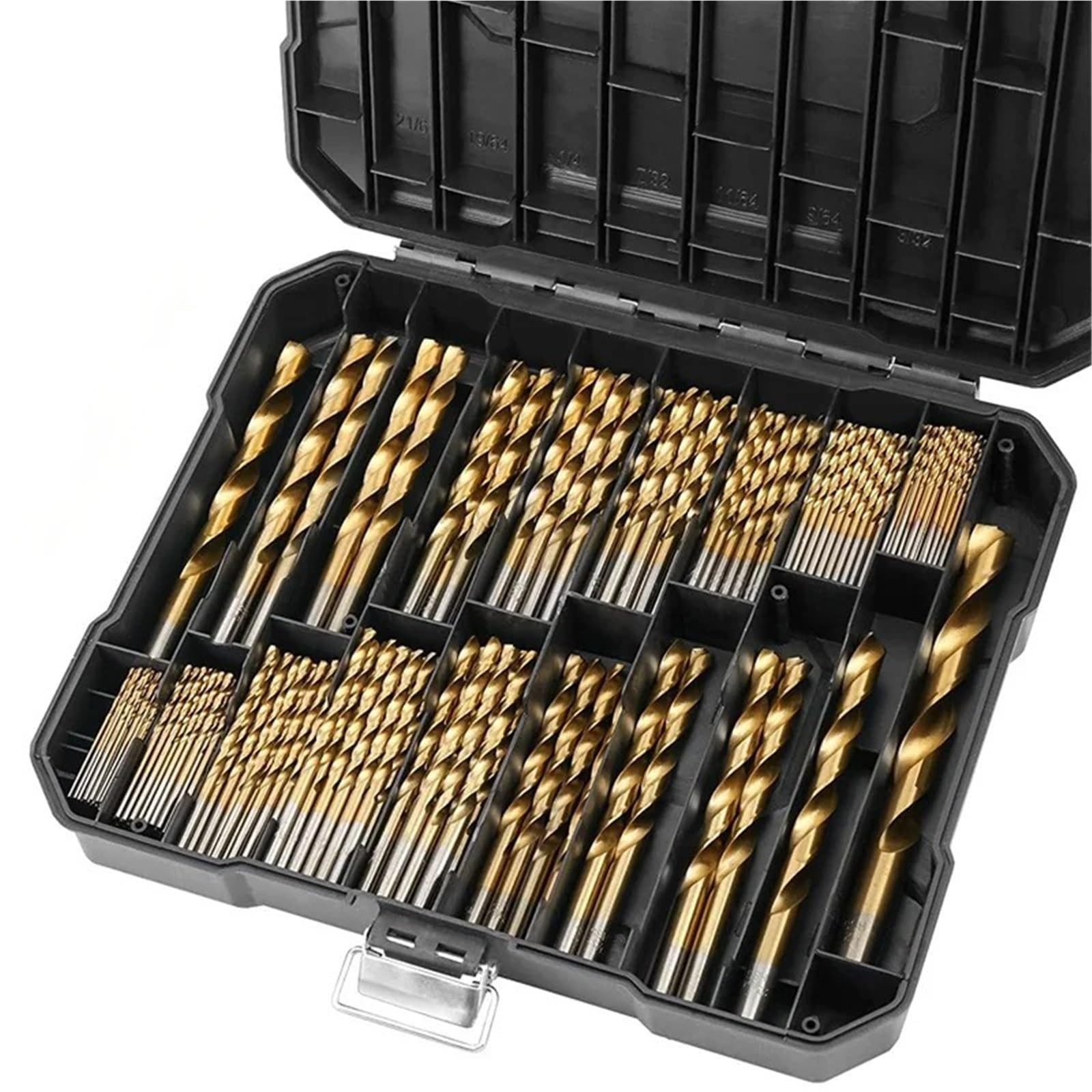Set di punte per trapano a rotazione Set di 230 punte elicoidali rivestite in titanio con custodia, punta da 135 gradi, metriche 1,0 a 10 mm for fori in plastica for lavorazione del legno