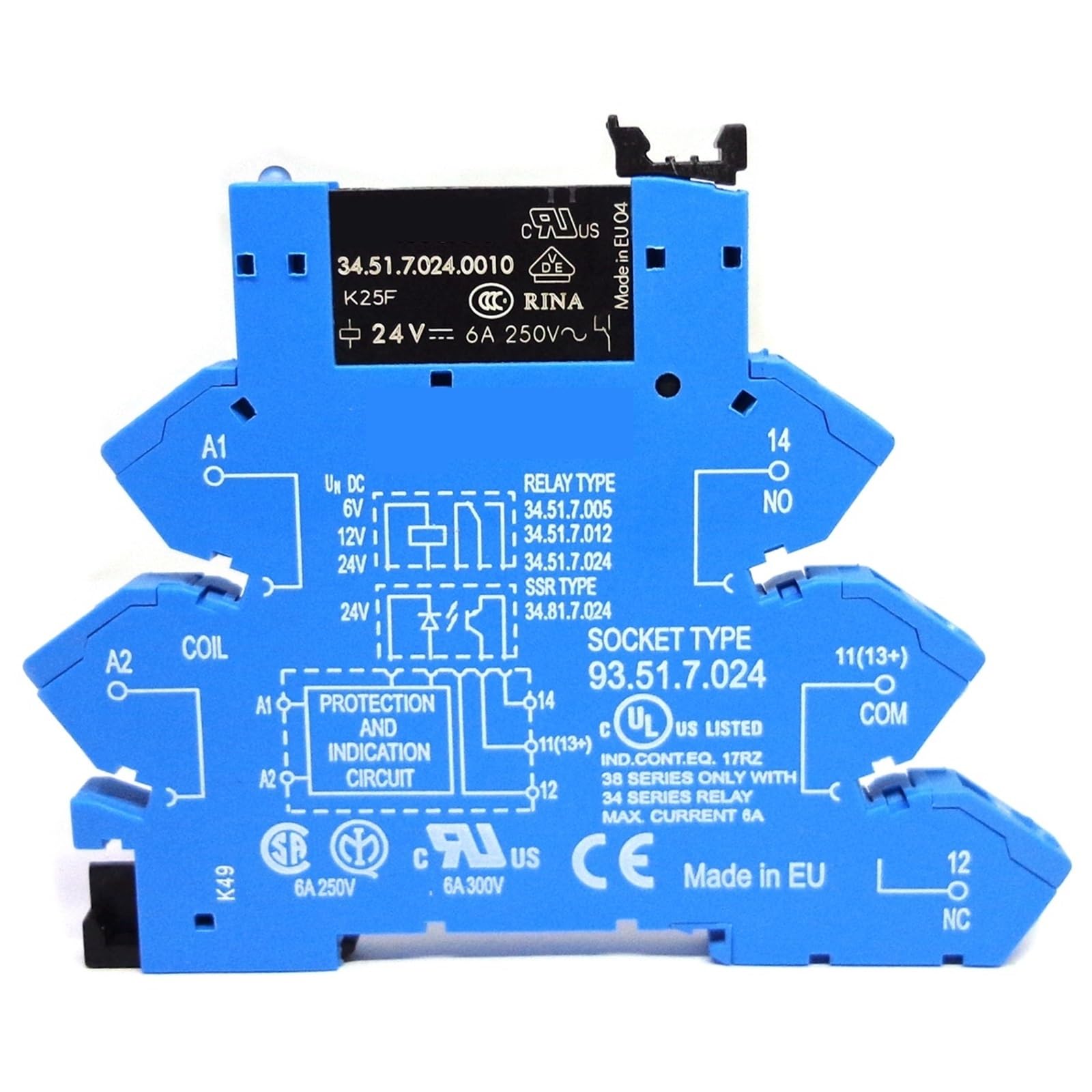 NWPNLXEA 1SET 38.51.7.024.0050 38.61.7.024.0050 24VDC 38.51.7.012.0050 12VDC 1CO 6A EMR Slim Relay(38.51.7.024.0050 24V)