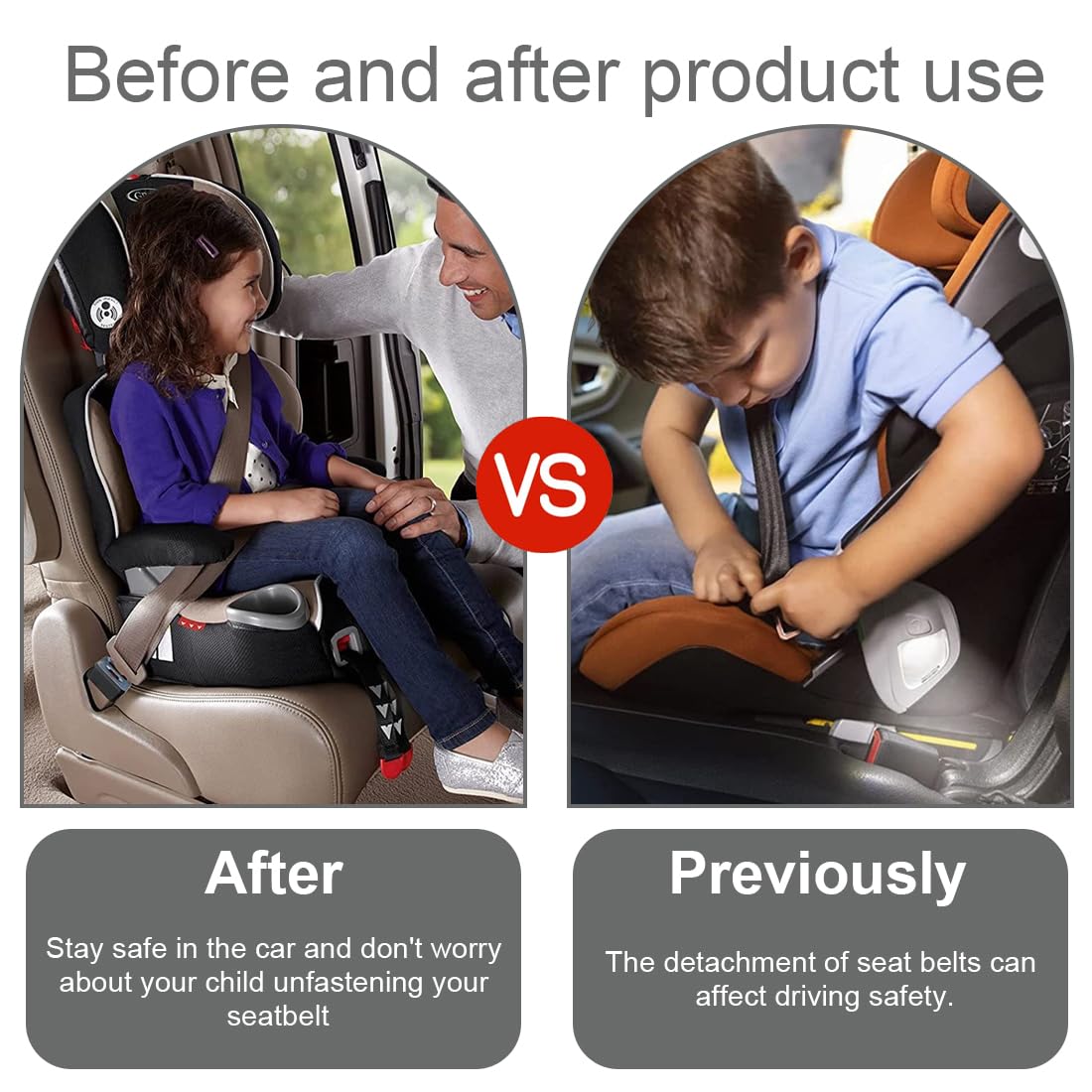 2 Piezas Auto BeltLock Bloqueo de Cinturón de Seguridad para Niños y Bebés en Silla de Auto (Negro)