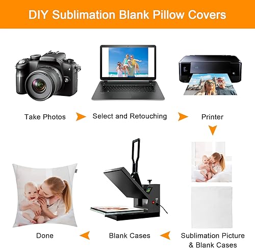 Vista 6 de Thmyo Paquete de 2 fundas de almohada cuadradas decorativas de algodón, fundas de almohada de sublimación en blanco, fundas de cojín blancas