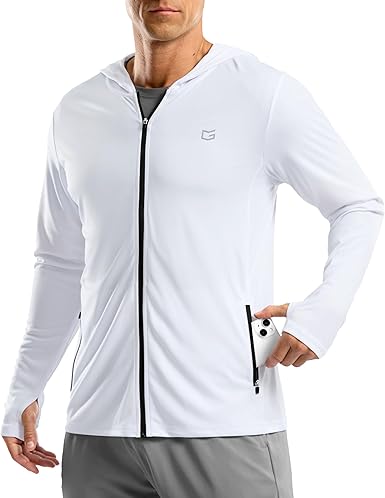 G Gradual Men's UPF 50+ Sun Protection Hoodie Jacket Lightweight Full Zip Hoodies Long Sleeve Shirts for Men Hiking Fishing