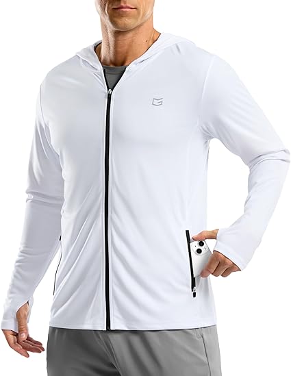 G Gradual Men's UPF 50+ Sun Protection Hoodie Jacket Lightweight Full Zip Hoodies Long Sleeve Shirts for Men Hiking Fishing