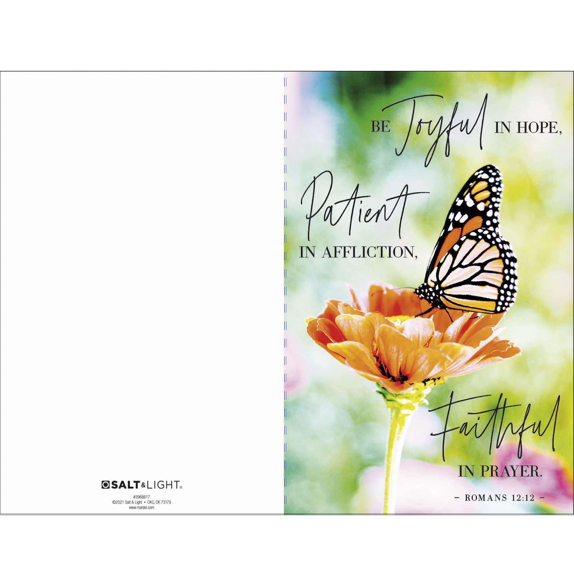 Romans 12:12 Butterfly Church Bulletins - Welcome The Congregation, Share Church Info And Services On Quality Paper - General Worship Bulletins