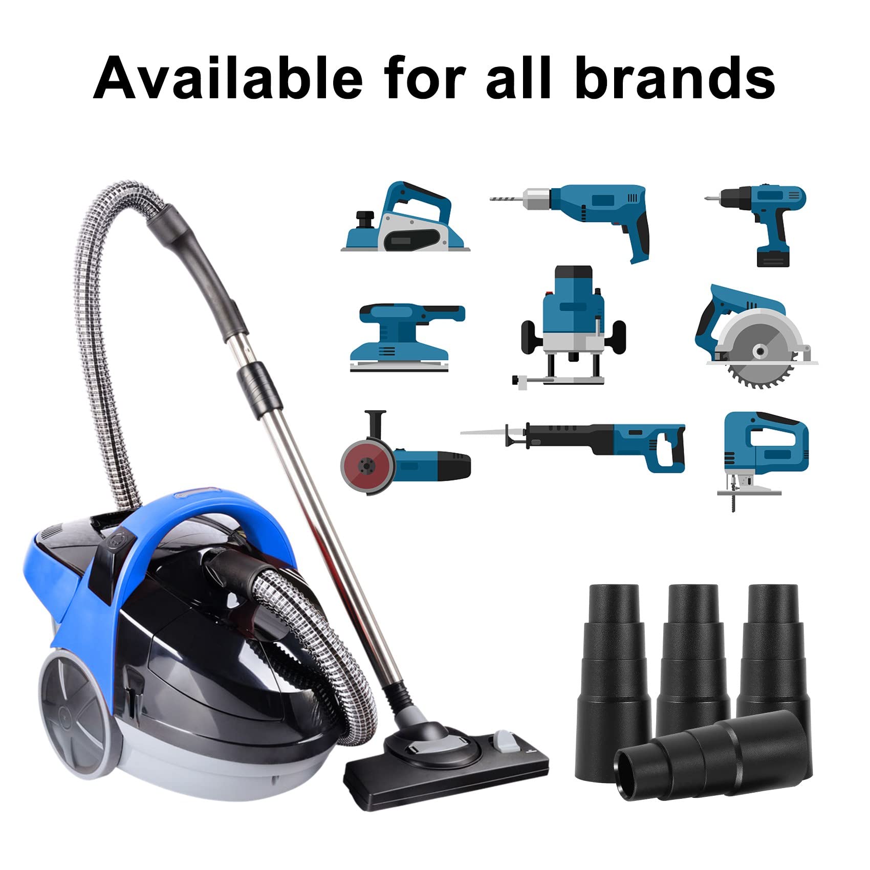 4 pezzi adattatore per tubo universale - adattatore per aspirapolvere - riduttore di tubo per es: Bosch, Makita, Kärcher - collegamento al tubo dell 'aspirapolvere