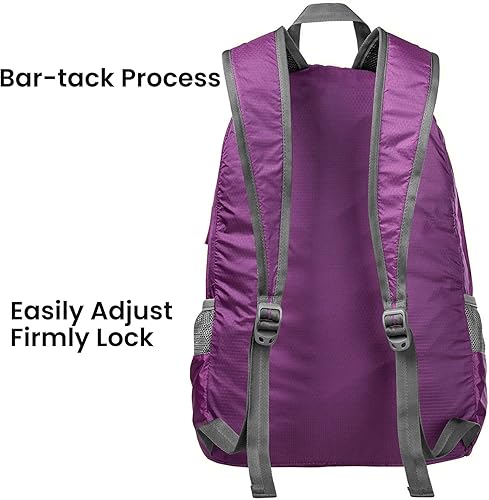 Miniatura 98 de G4Free Ultra Ligero plegable Mochila Senderismo bolsa de diario, práctico plegable camping al aire libre mochila beige (A-Beige)