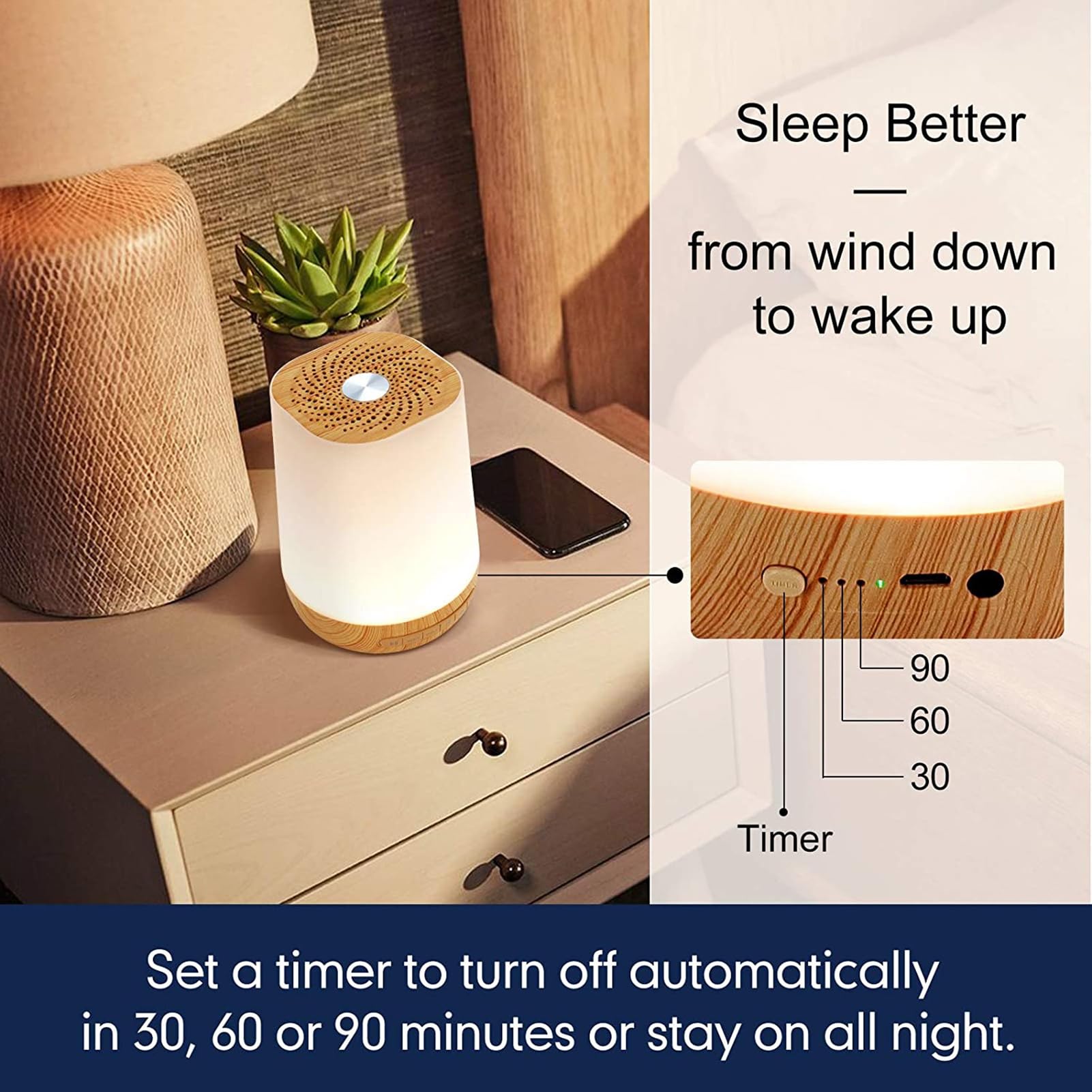 Máquina de Ruido Blanco para Dormir, 34 Sonidos relajantes de Alta fidelidad, función y Temporizador Favoritos, Ideal para Adultos, bebés, hogar, Oficina y Viajes.