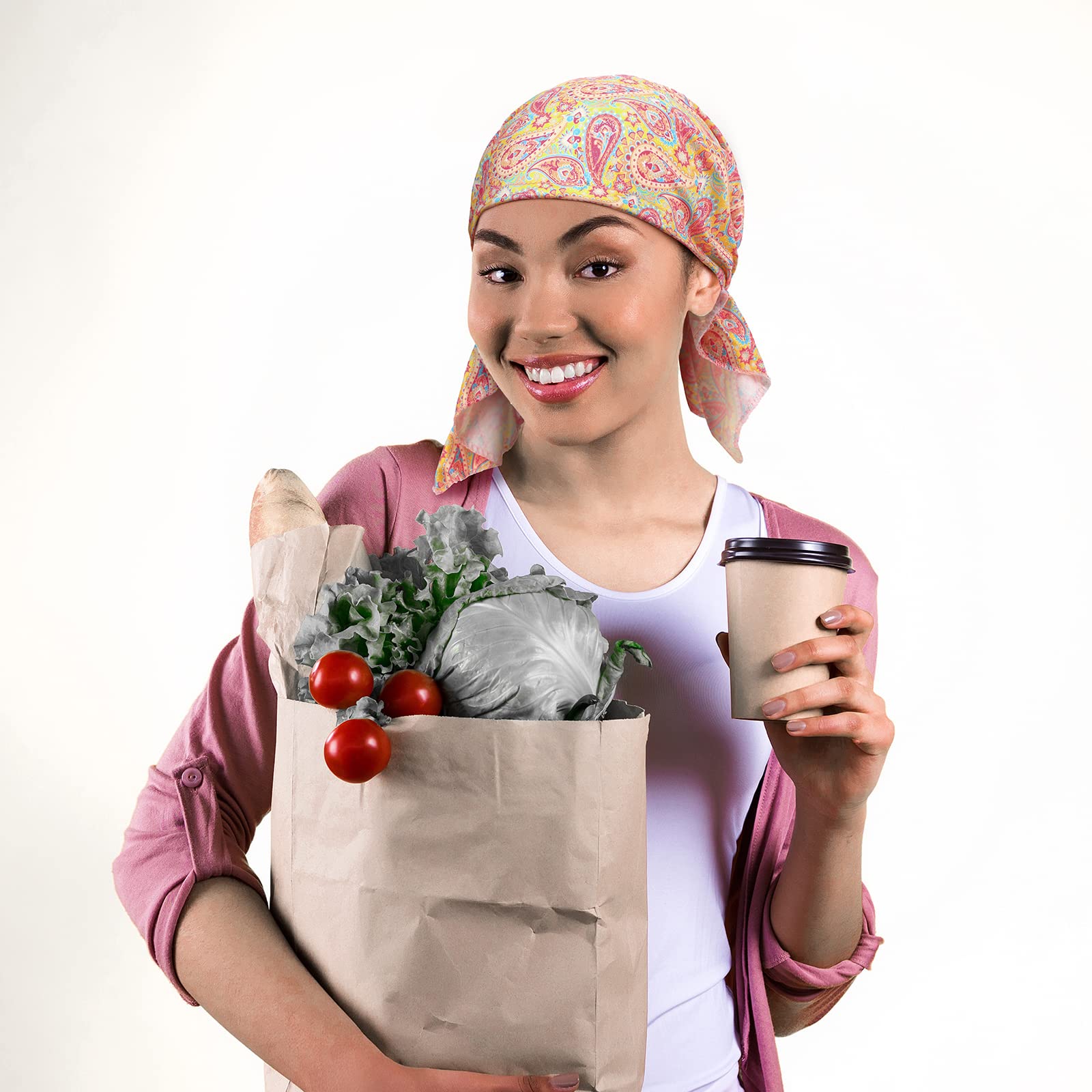 Geyoga 6 Turbante da Donna per Chemio Bandana in Cotone per Capelli (Stile alla Moda)