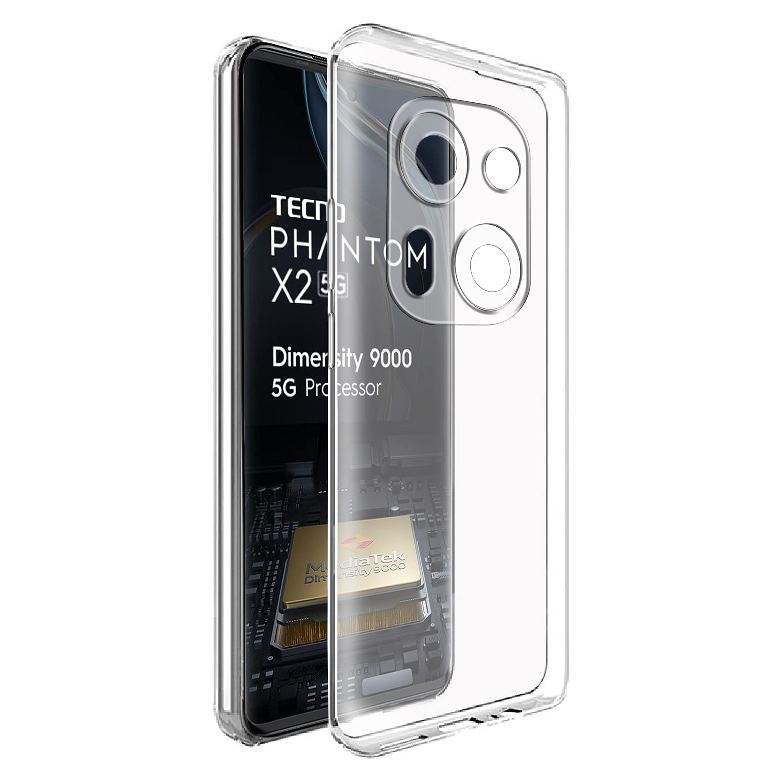 Casotec Crystal Clear Back Case for Tecno Phantom X2 5G | Raised Bumps for Camera & Screen Protection | Clear Soft Silicone Back Case Cover for Tecno Phantom X2 5G (TPU | Transparent) (B0BXH67TZL) Amazon Price History, Amazon Price Tracker