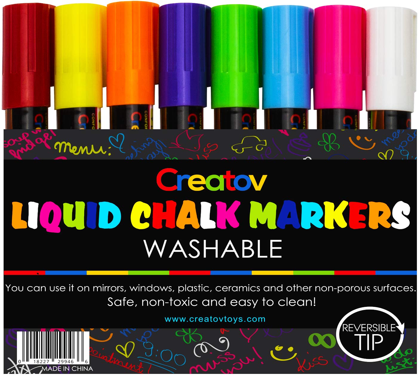 Liquid Chalk Washable Markers 8 Colored Chalk Markers Neon White Safe Easy To Use Non Toxic Great For All Ages By Creatov By Creatova A Amazon Co Uk Kitchen Home