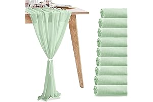 10 Pack Sage Green Chiffon Table Runner Wedding Table Runner