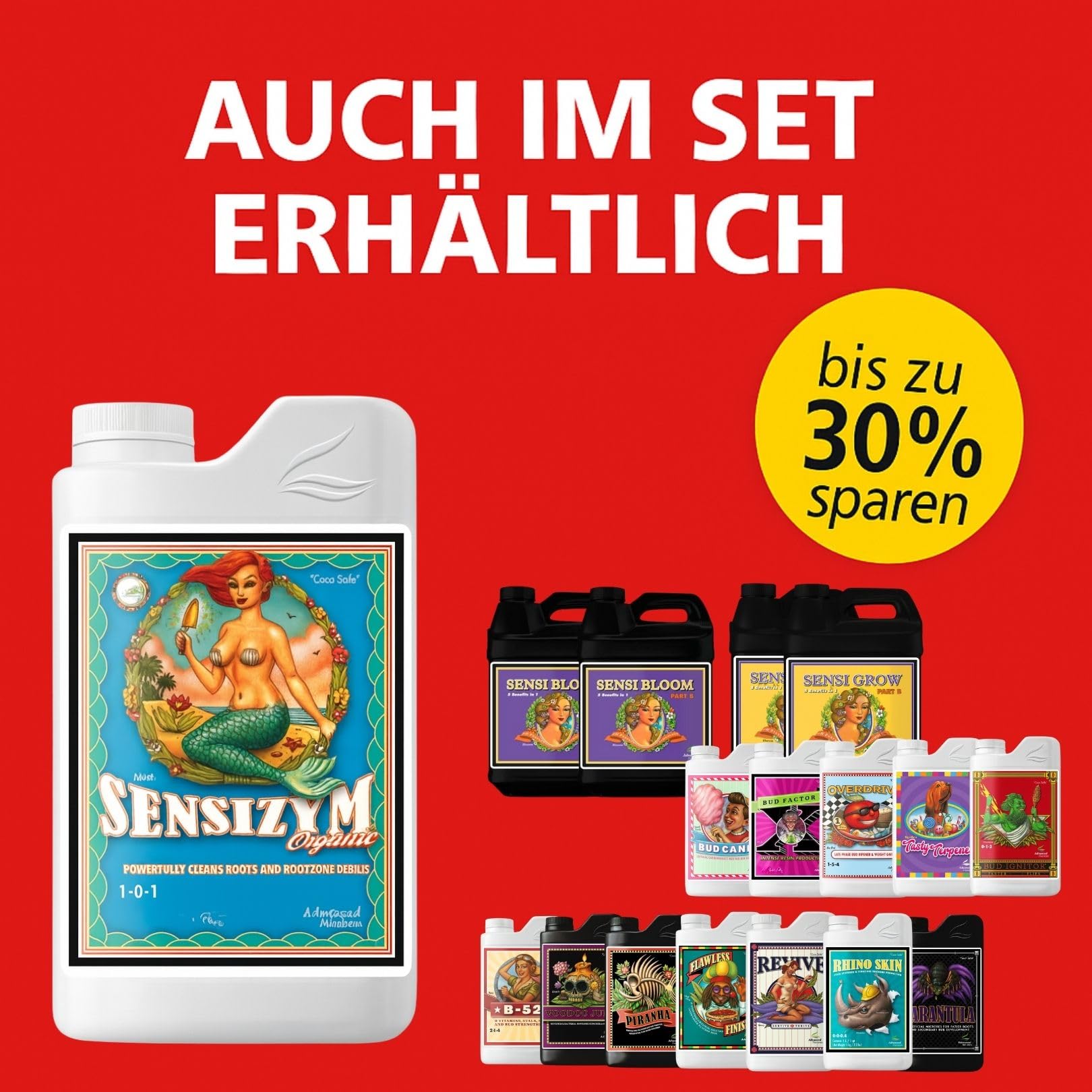 Weedness Advanced Nutrients Sensizym 1 Liter - NPK Dünger Grow Anbau Indoor Erde Flüssigdünger Organischer Bio