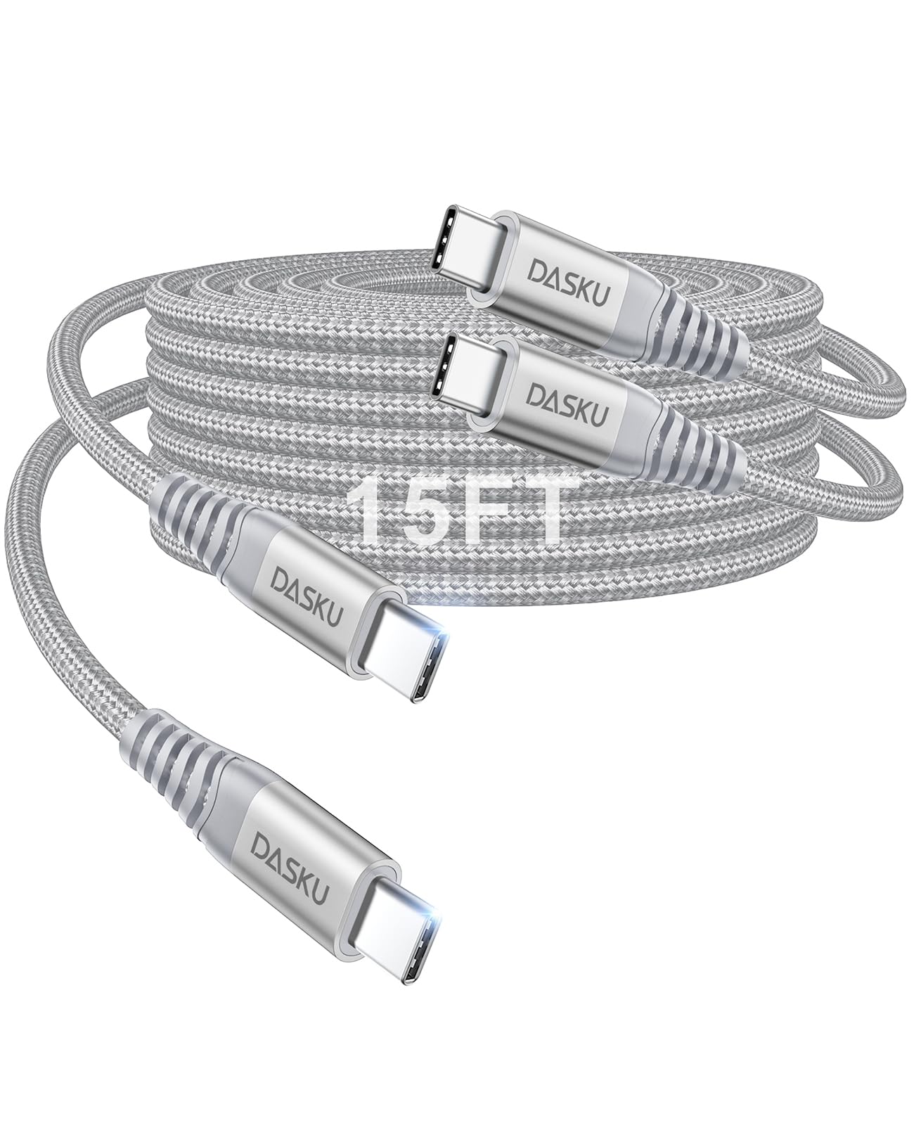 Cavo USB C a C da 100 W [confezione da 2 pezzi], cavo USB C extra lungo per ricarica rapida, cavo USB C a USB C intrecciato resistente, cavo USB di tipo C per iPhone 17/16/15/Pro Max/Plus/Samsung