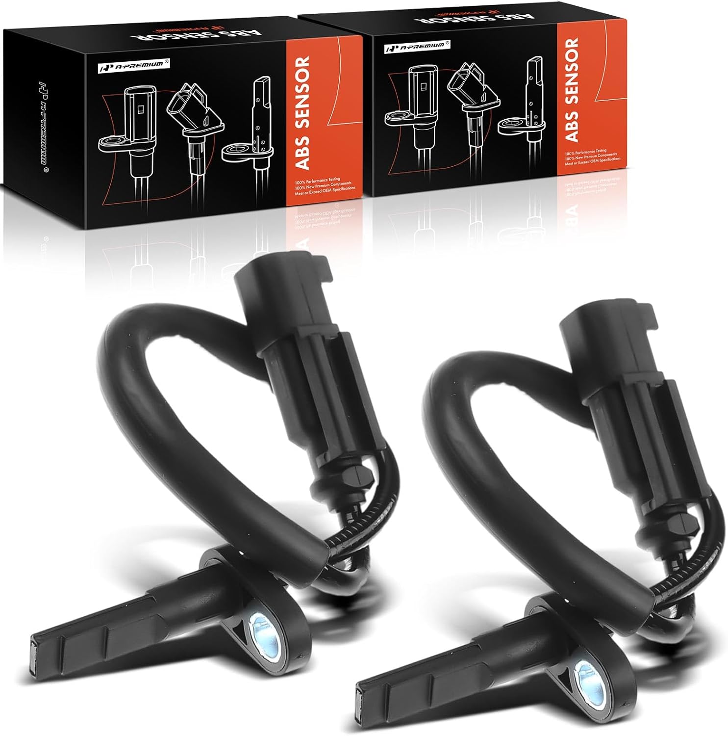 A-Premium ABS Wheel Speed Sensor Compatible with Ford Models - Transit-150, Transit-250, Transit-350, Transit-350 HD, 2015-2019 - Front Driver and Passenger Side, 2-PC Set, Replace# BK2Z2C204A