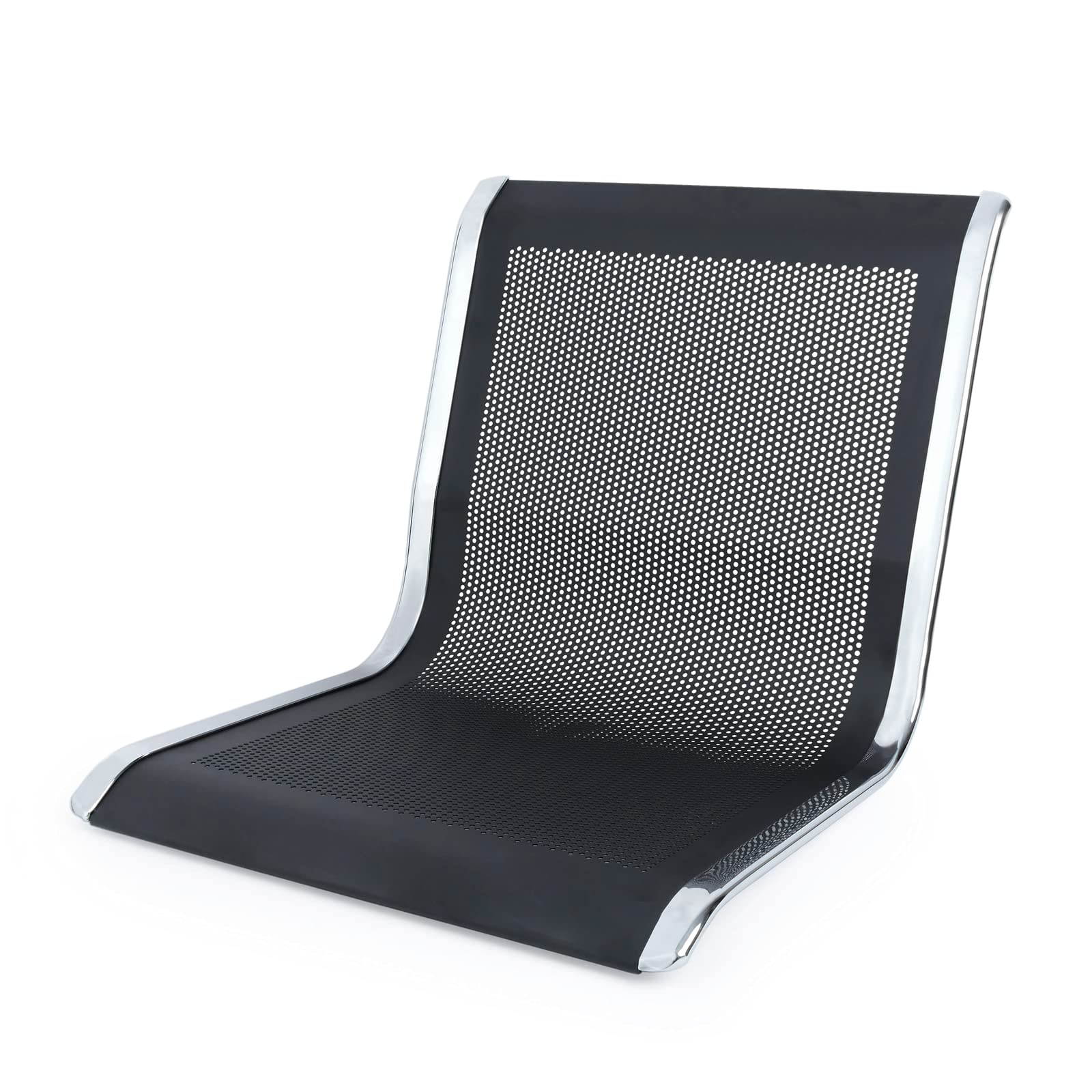 PrimeMatik - Chaises sur poutre pour salle d'attente avec 4 sièges ergonomique noir