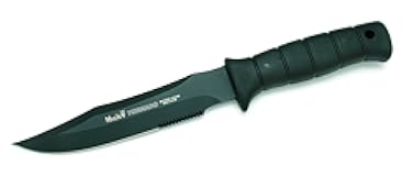 TORNADO-18N Fixed Blade Hunting Knife with Leather Sheath, 7 1/8"