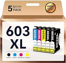 Skydo Cartouches 603XL Haute capacité, Compatible pour Cartouche Epson 603 XL pour Epson XP-2100, XP-2105, XP-4105, XP-4100, XP-3100, XP-2150 Workforce WF-2810, WF-2830, WF-2835 Imprimante (5-Pack)