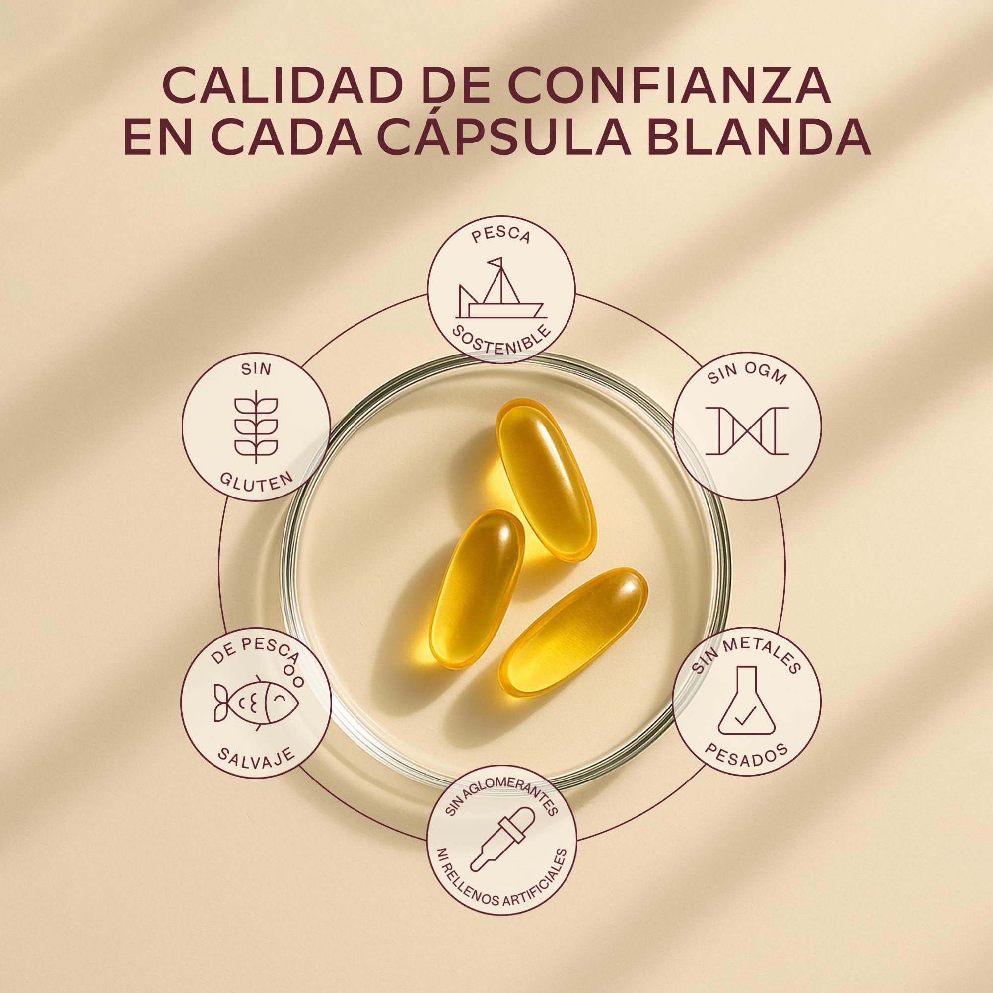 Aavalabs Omega 3 2000mg por dosis diaria (2 cápsulas) - 1000mg de EPA + 500mg de DHA por dosis diaria - Ácidos Grasos de Alta Potencia - Destilado Molecularmente - 120 Cápsulas - 60 días de suministro