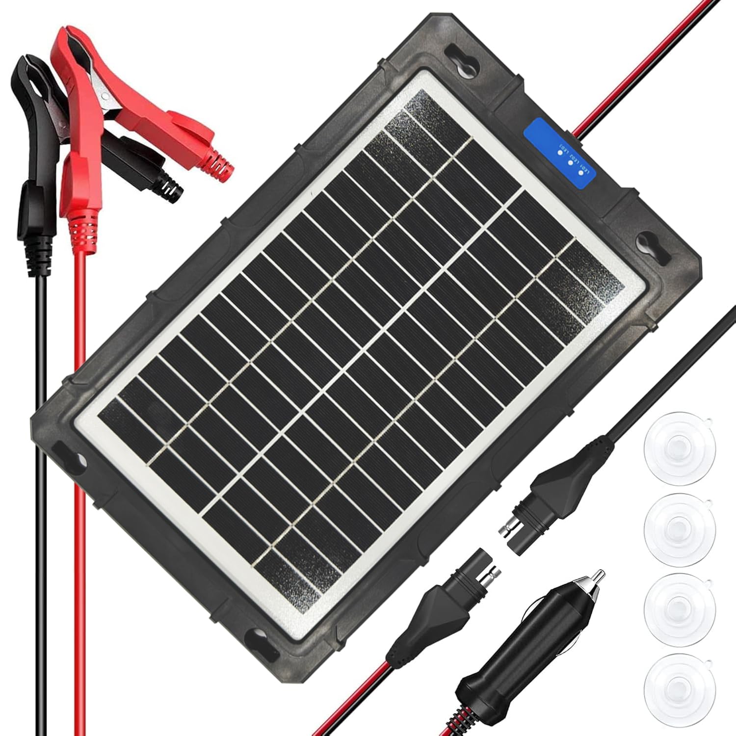 Caricabatterie solare Pro da 10 W 12 V, controller MPPT integrato impermeabile per auto, barche automobilistiche e rimorchi per camper marini, kit di ricarica per pannelli solari
