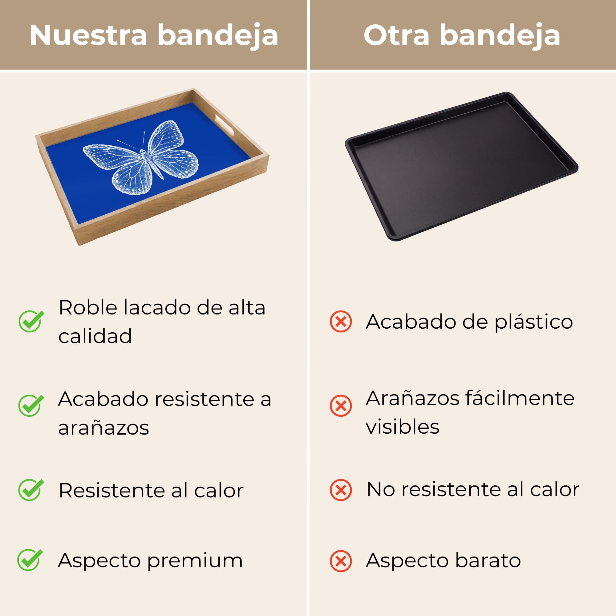 Bandejas Bandeja Cafe Decorativa para Servir Comida Resistente Al