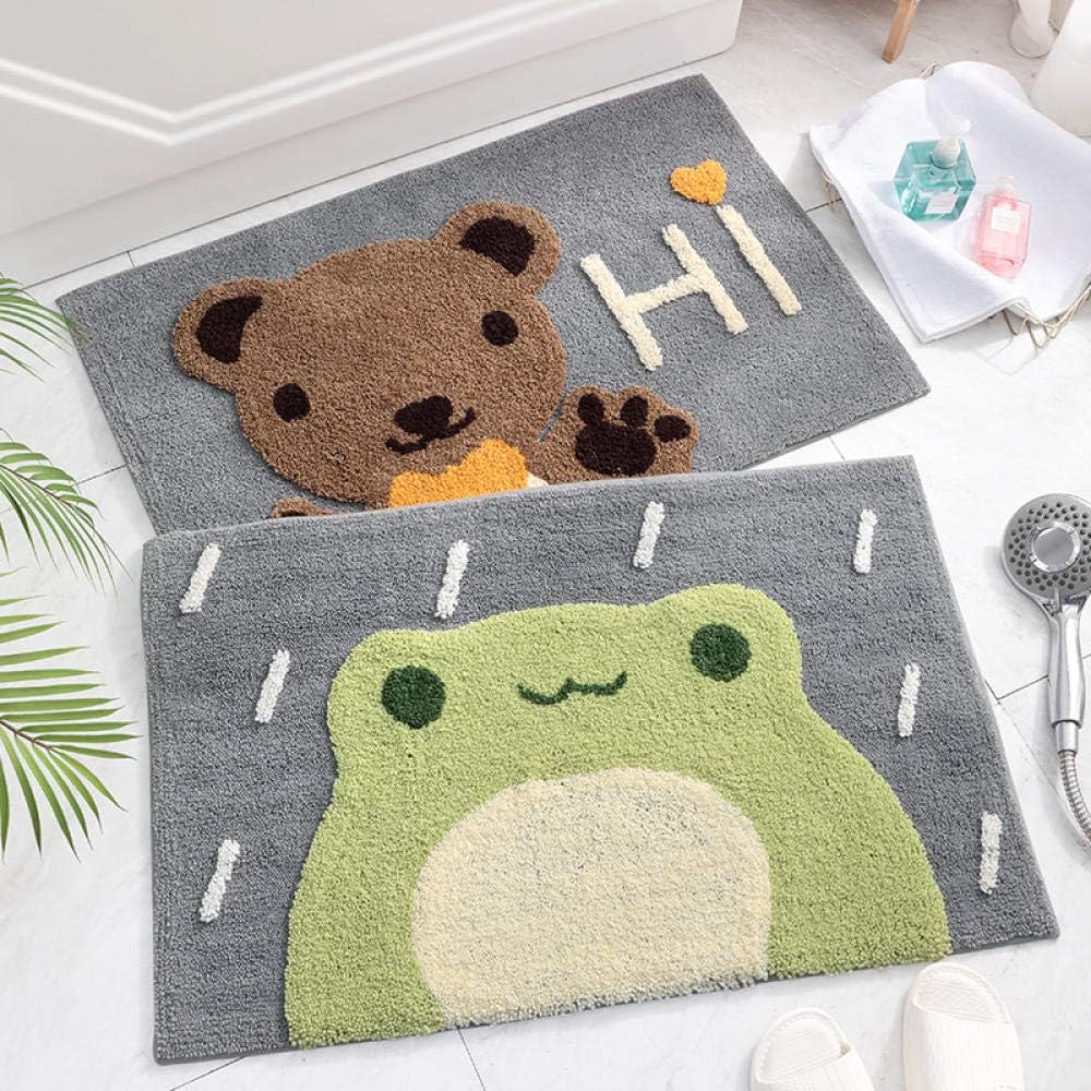 SUNS Cartoon Bear/Frog Floor Mat Bathroom Absorbent Carpet Door Mat Foot Mat Entrance-Small Tree Frog Flocking Mat_20 "X 32" (50Cm X 80Cm)