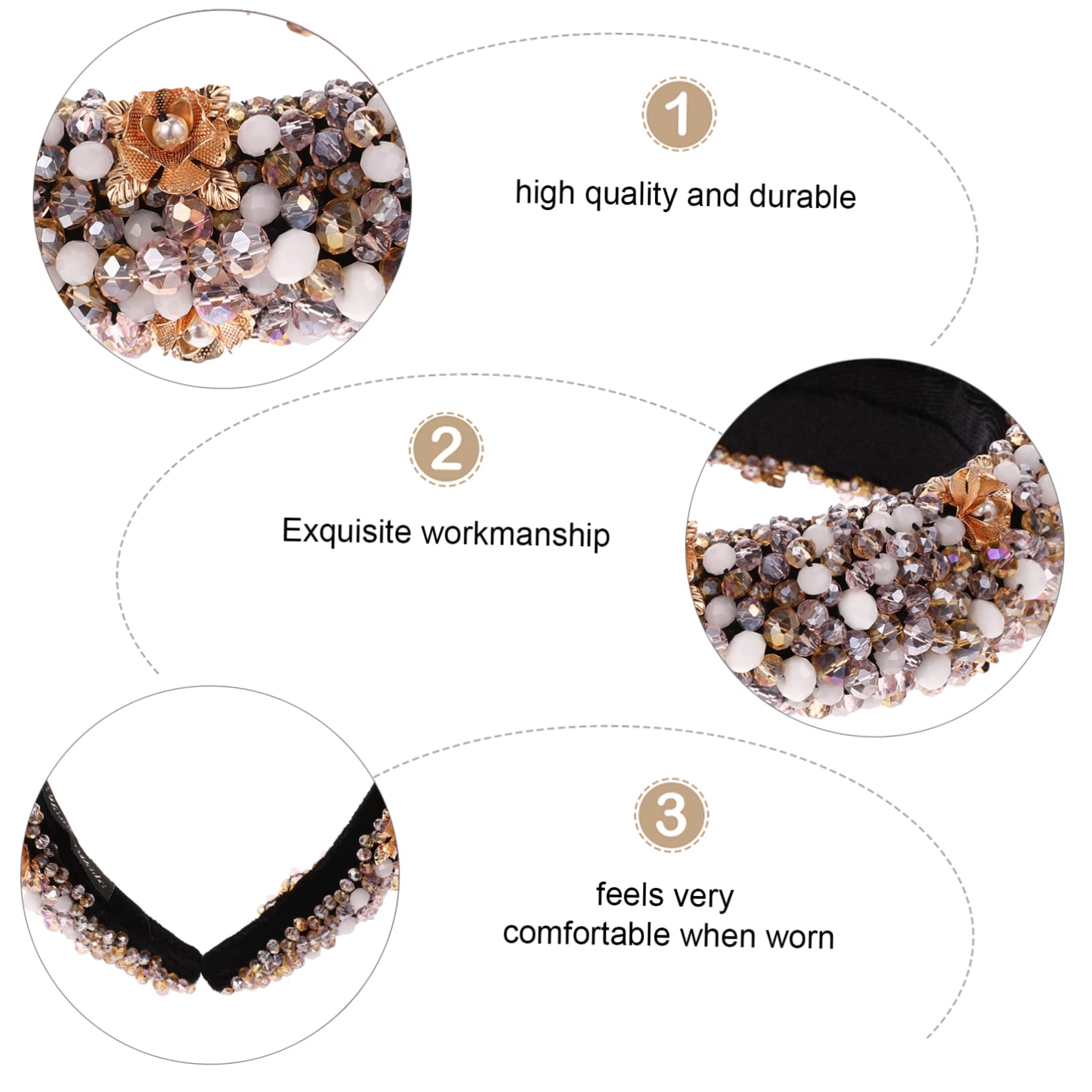 Cerchietto Cristallo Barocco in Lega Design Flessibile e Comodo da Indossare, Accessorio Chic per Chioma Glitter la Vita Quotidiana