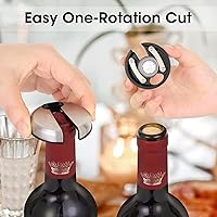 Vista 5 de Beneno Abridor multifuncional de botellas de vino con ala de regalo, sacacorchos, cortador de aluminio, tapón al vacío y vertedor aireador, perfecto