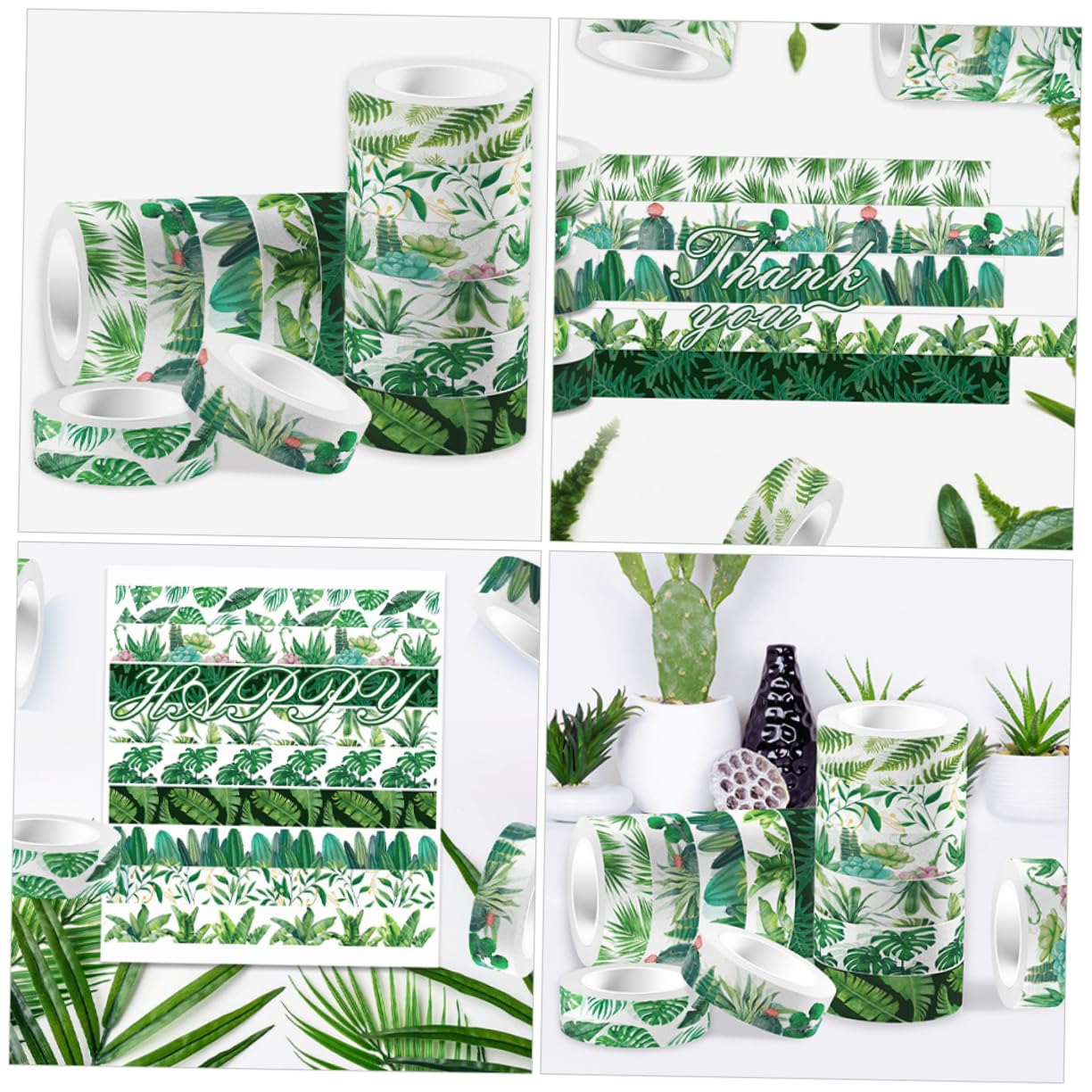 Operitacx 60rollos Cinta Washi Aesthetic Diseño De Plantas Para Manualidades y Decoración De Diarios Cinta Adhesiva Decorativa Para Scrapbooking y Embalaje