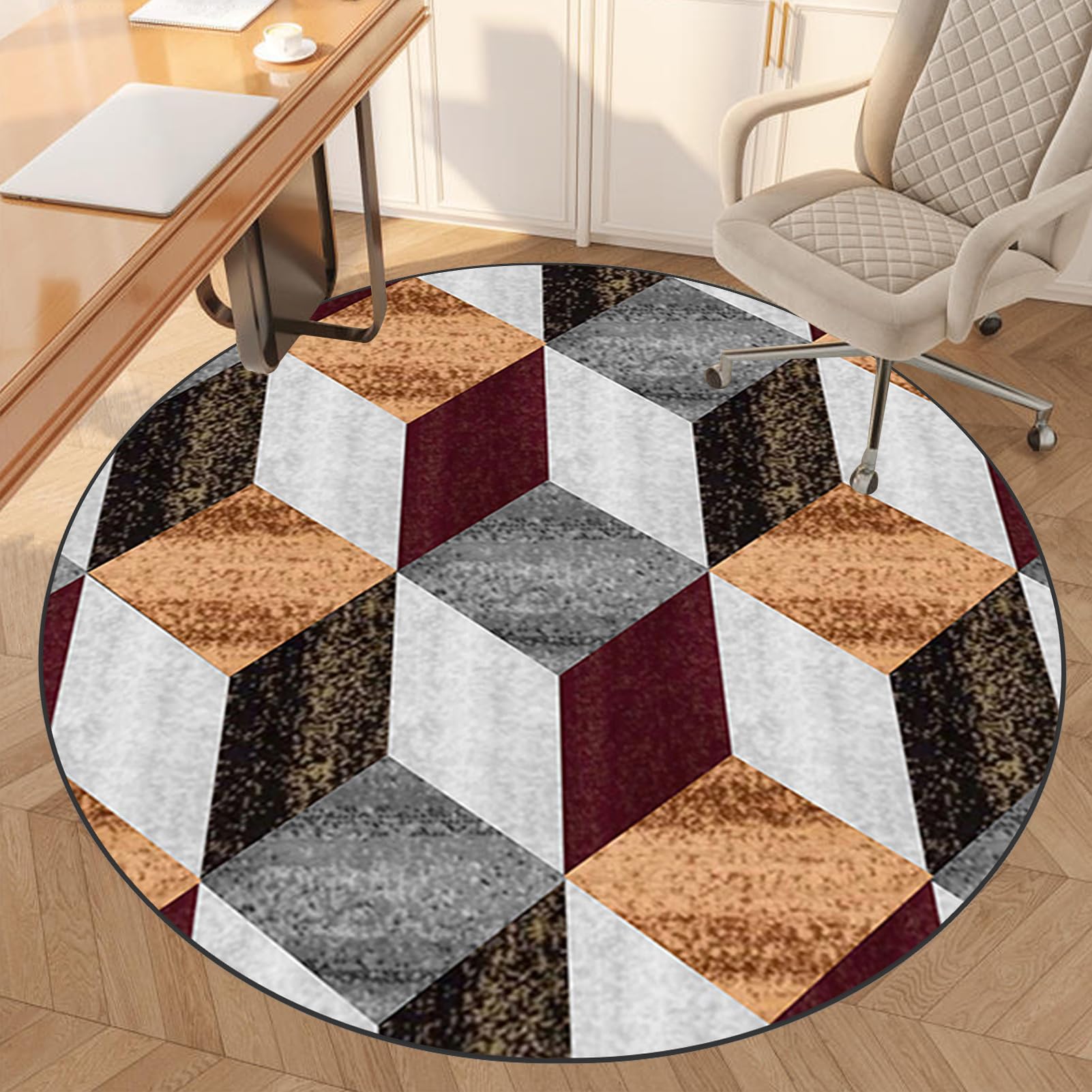 Floor Mat for Office Chair, Round Office Chair Mat for Hardwood Floor, Non Slip Gaming Computer Chair Mat, Carpet Protector Chair Mat, Multi-Purpose Floor Protectors for Rolling Chairs 180 cm
