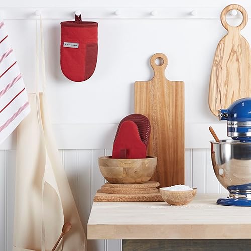 Miniatura 9 de KitchenAid Beacon - Juego de mini guantes de horno antideslizantes de dos tonos, color cielo aguamarina, 5.5 x 8 pulgadas, 2 piezas