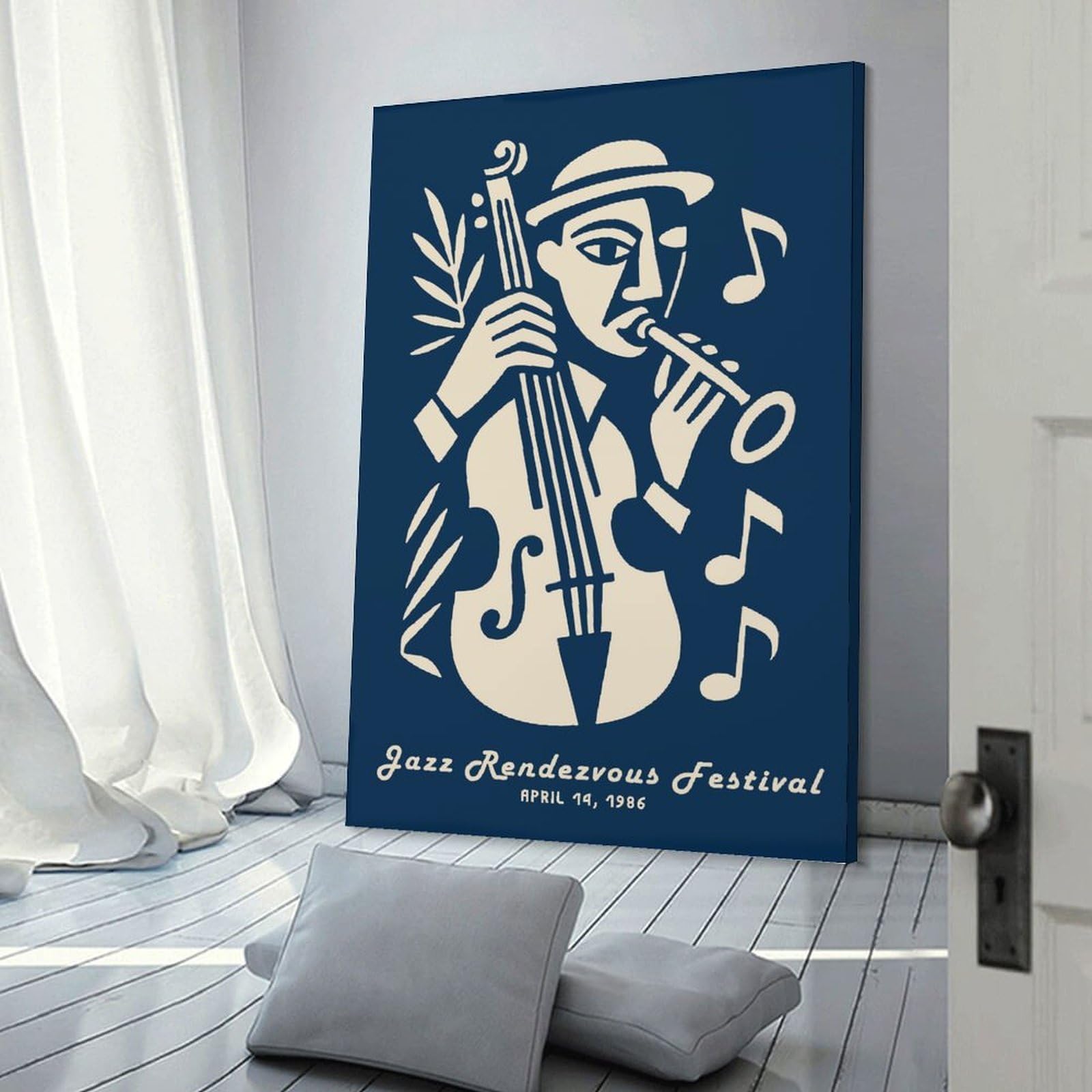 Junmoney Jazz Rendezvous Festival Canvas Wall Decor 20x30inch(50x75cm), for Entrance Walls, Hall Decor Or Foyers, Wall Decor to Refresh Empty Corners