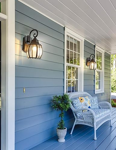 Miniatura 6 de Apliques de pared para exteriores con sensor del atardecer al amanecer paquete de 2 lámparas de pared exteriores con fotocélula lámpara de pared