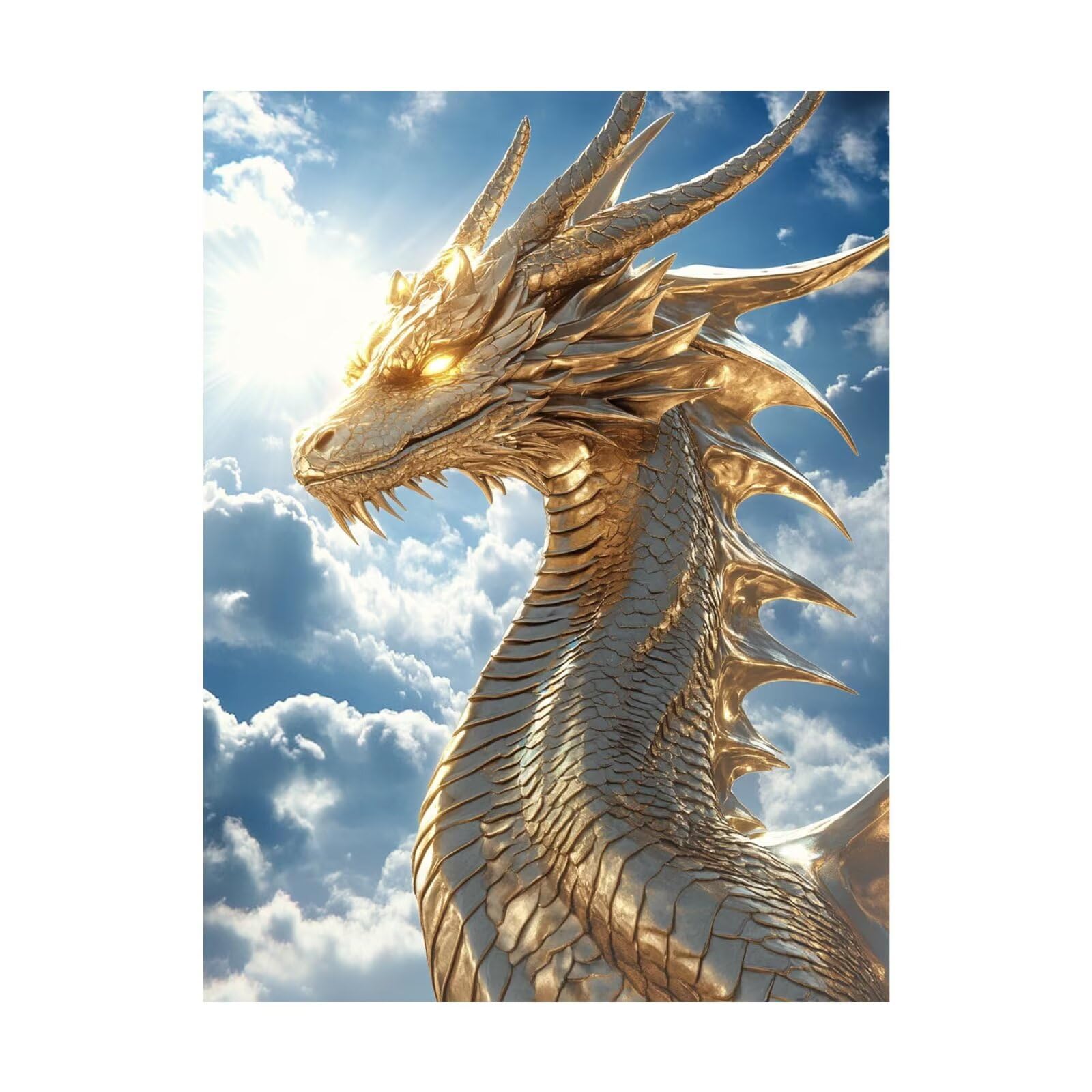 Dragon Paint by Numbers for Adults Fantasy Painting by Numbers for Adults, Art Supplies with Color Canvas for Painting 54 x 40 in 36 Colors of Acrylic Paint and Brush,Wall Art for Room Decor 2YH-14218