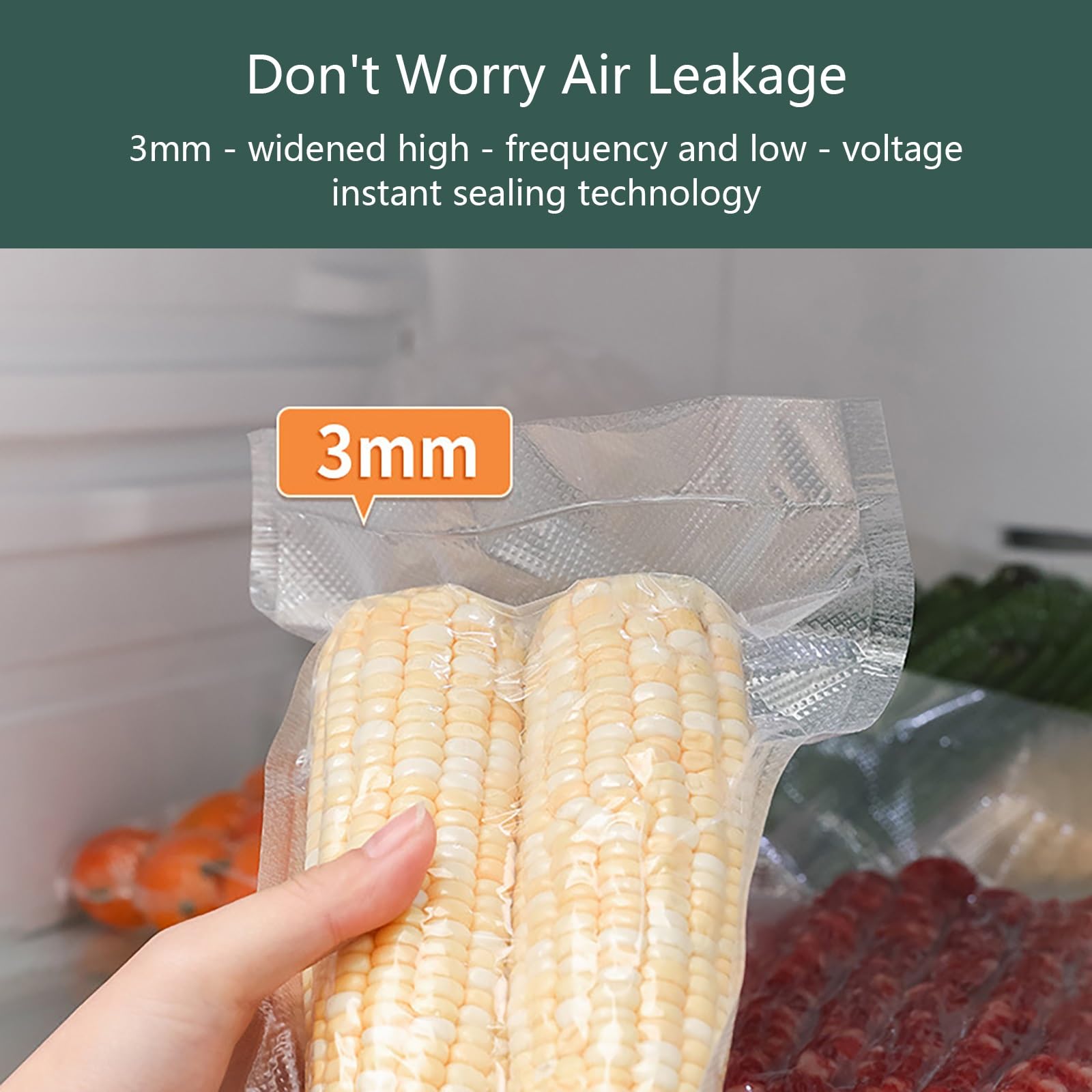 Selladora al Vacío para La Conservación De Alimentos, 6 Modos con Succión Externa, Ancho de Bolsa de 28 Cm (11 Pulgadas), Diseño Compacto para Uso Doméstico (Negro/Verde Musgo)(Black)