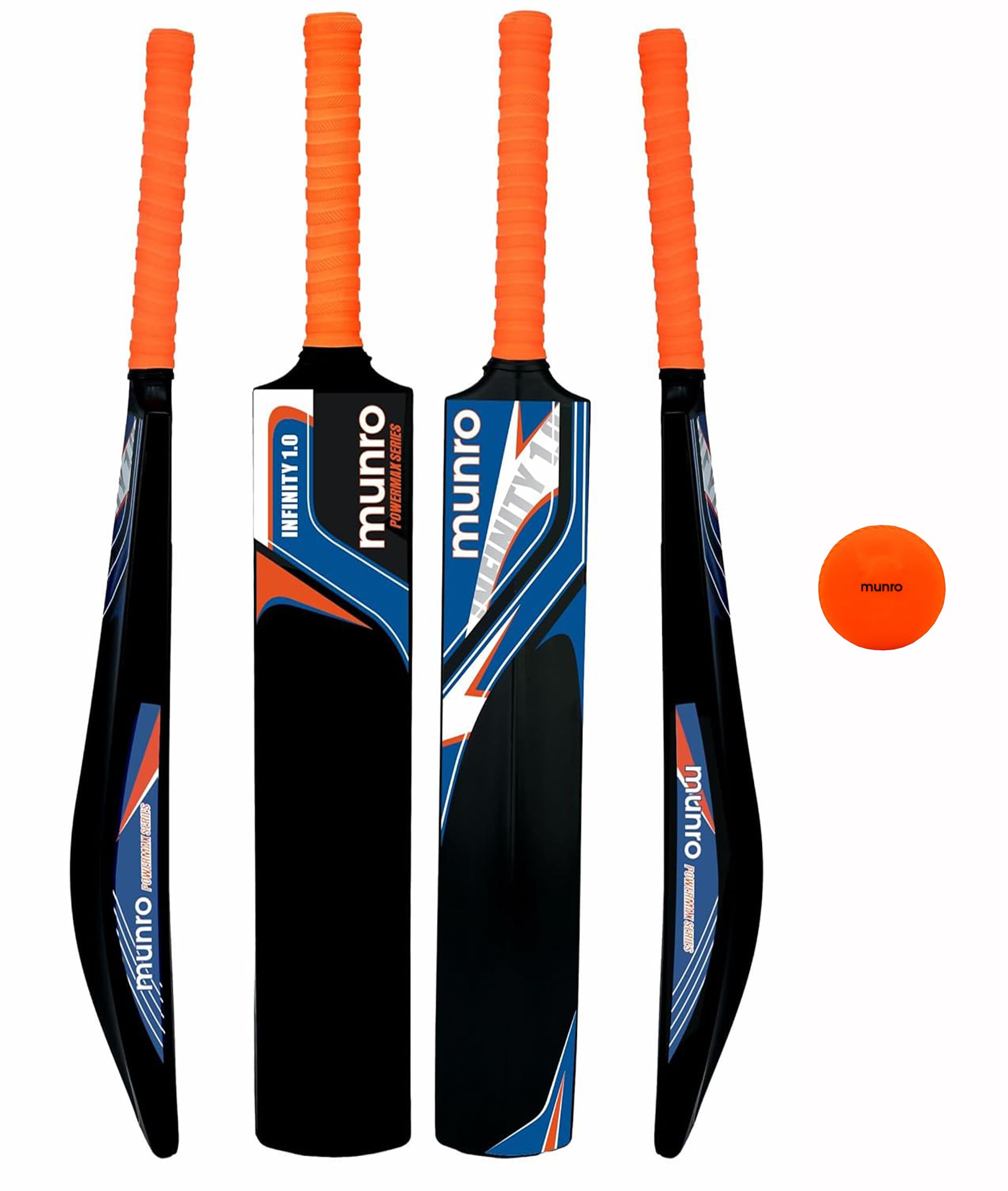 MUNRO Plastic Cricket Bat + Wind Ball Set- Infinity 1.0 Powermax Series,Plastic Cricket Full Size Bat with One pc Synthetic Wind Ball Combo. Colour of Ball May Vary.-image-7