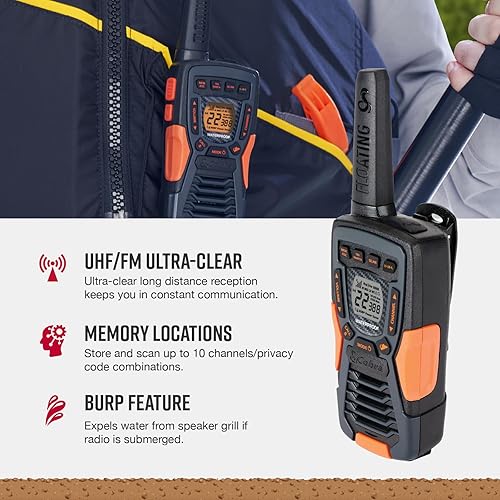 Miniatura 4 de Cobra CXT10953PH-M Radios bidireccionales de emergencia, walkie talkies impermeables, alcance de hasta 40 millas, 22 canales y canales