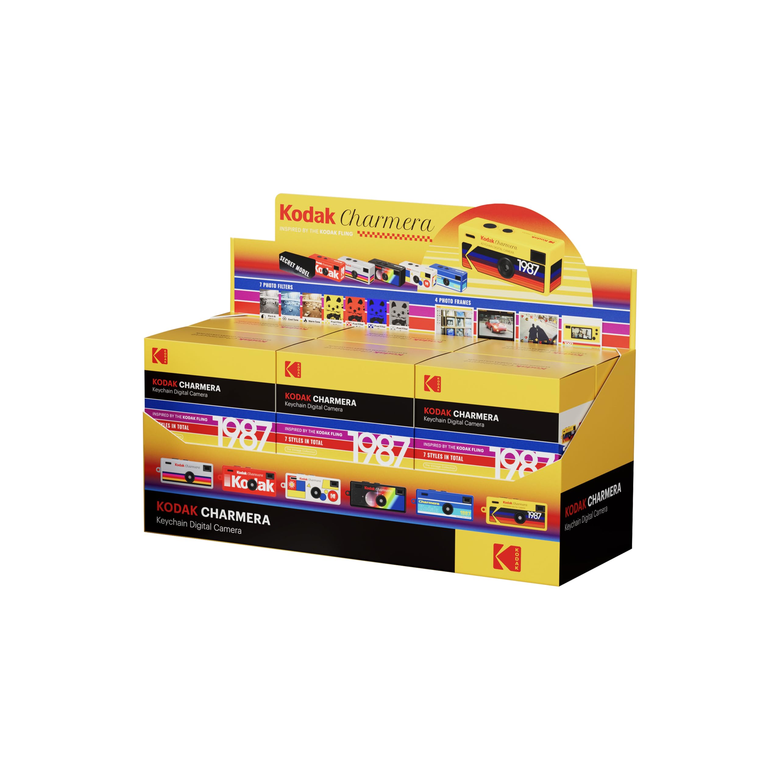 KODAK CHARMERA Schlüsselanhänger Digitalkamera Blind Box Ganzes Set (6 Stück)Mini Kamera,Digitalkamera,Videoaufzeichnung,Filmsimulations1,6MP Micro-SD-Kartensteckplatz Anfänger Jugendliche Erwachsene