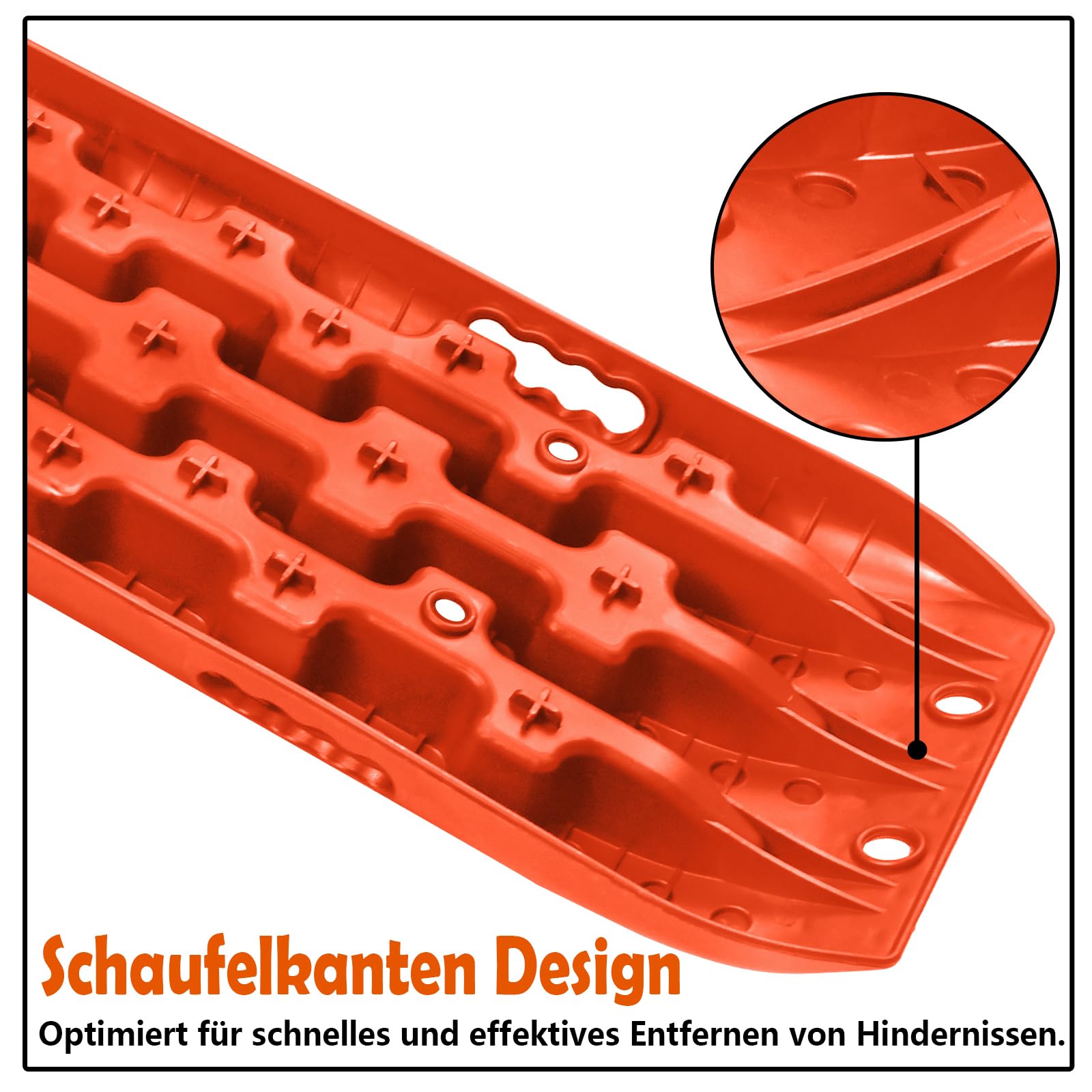 YRHome 2 Stück Sandbleche Anfahrhilfe Wohnmobil Recovery Board Offroad Traktionshilfe Traktionsmatte Traktionsband Schwarz Schlamm Sand Schnee Reifenleiter für Geländewagen LKW PKW 10T Orange