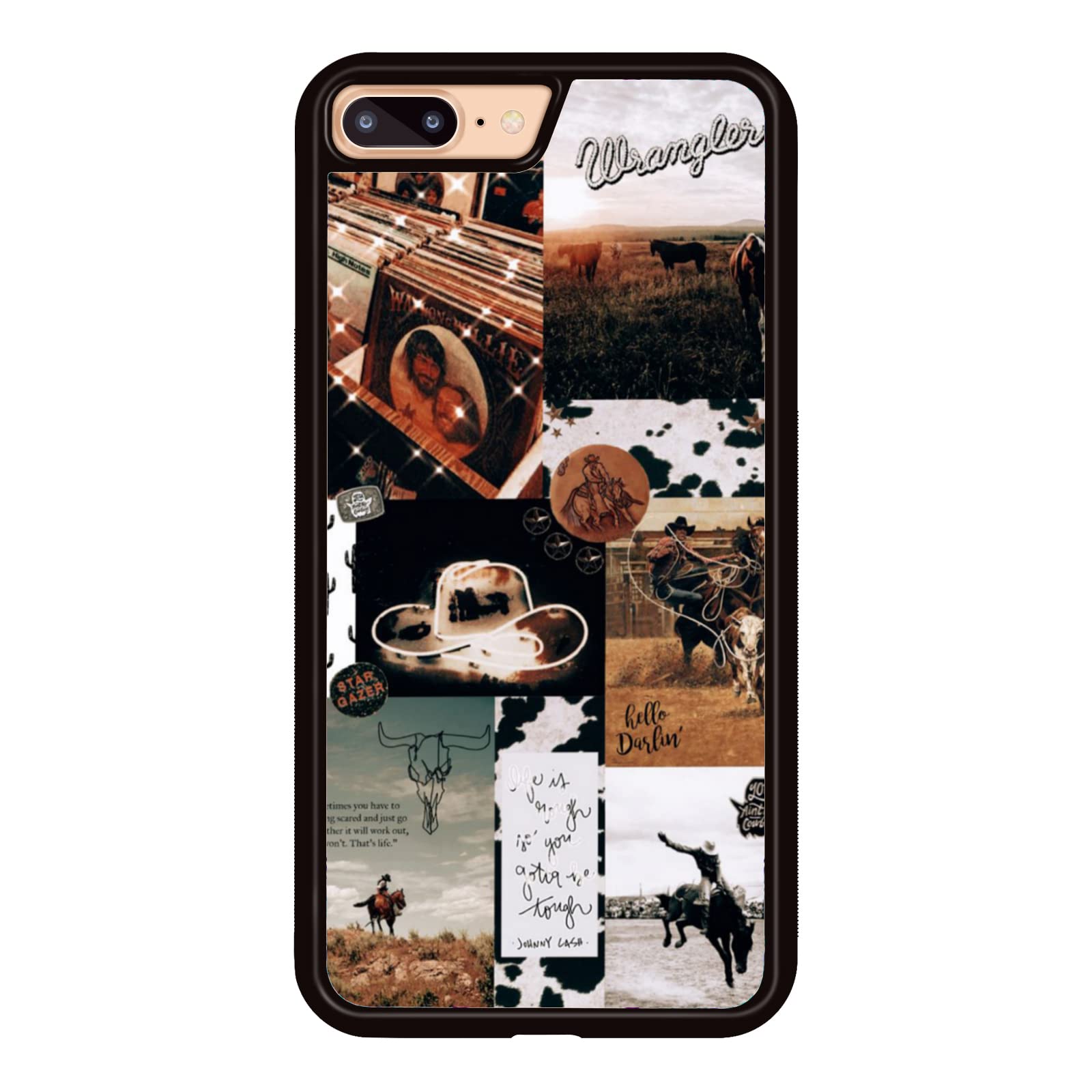 Cool Cowboy Cowgirl Horse Phone Case, Hippie Western Phone 12 Mini Case, Non-Slip Design and Shock Absorption, Soft Silica Gel Frame Country Phone